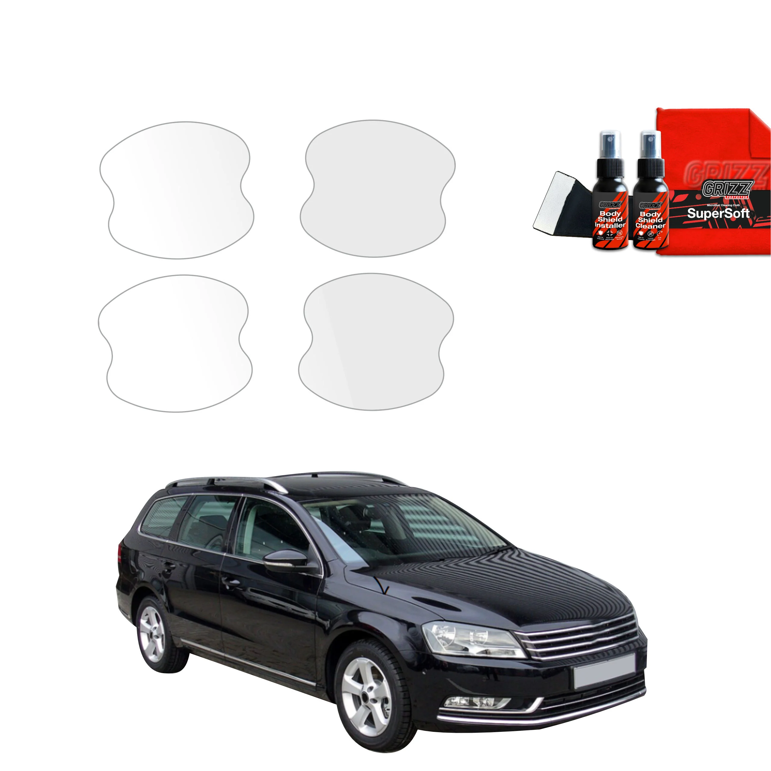 4in1 Schutzfolie Grizz Protector für Türgriffmulden - Volkswagen Passat B7 Variant (2010-2014)