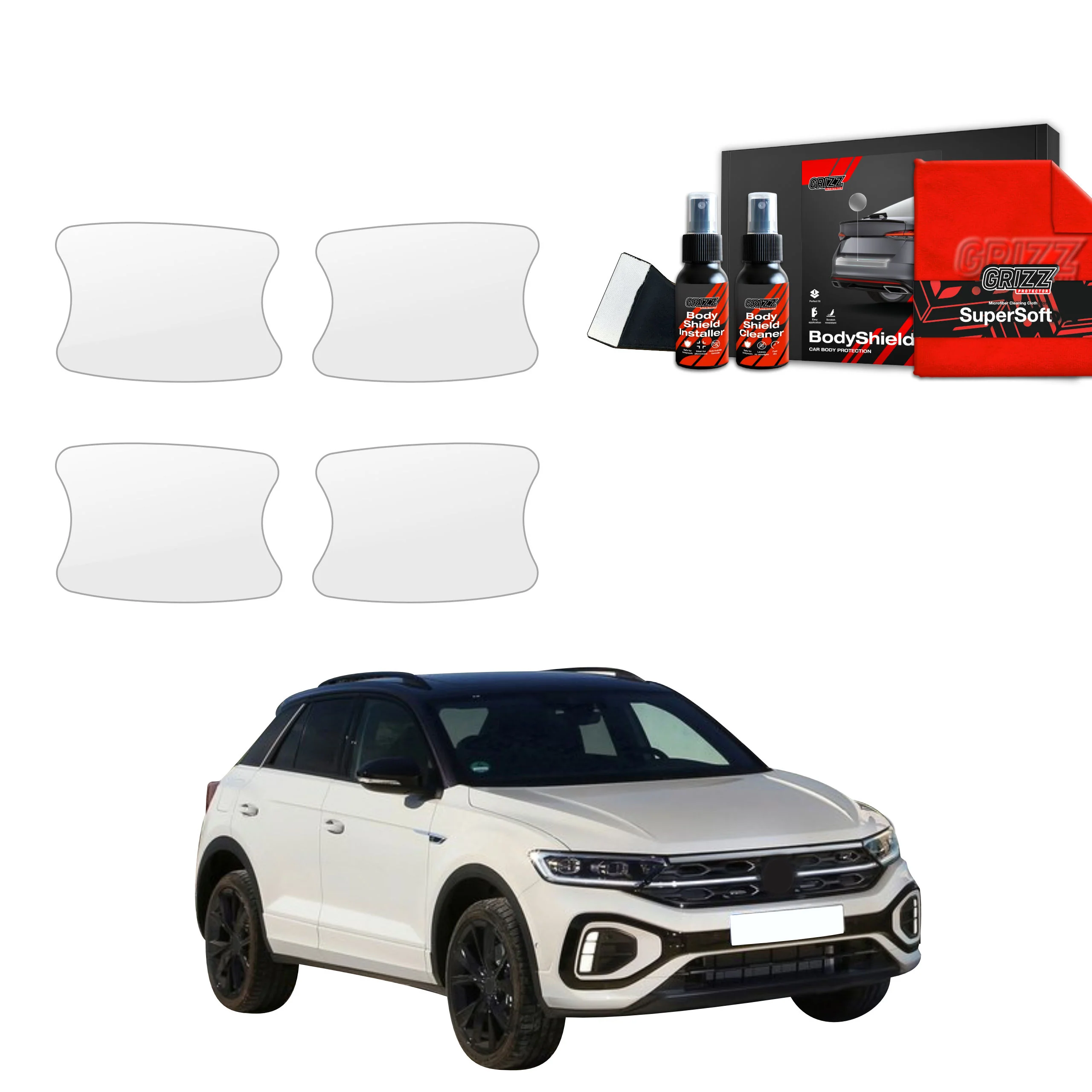 4in1 Schutzfolie Grizz Protector für Türgriffmulden - Volkswagen T-Roc (2021-2025)