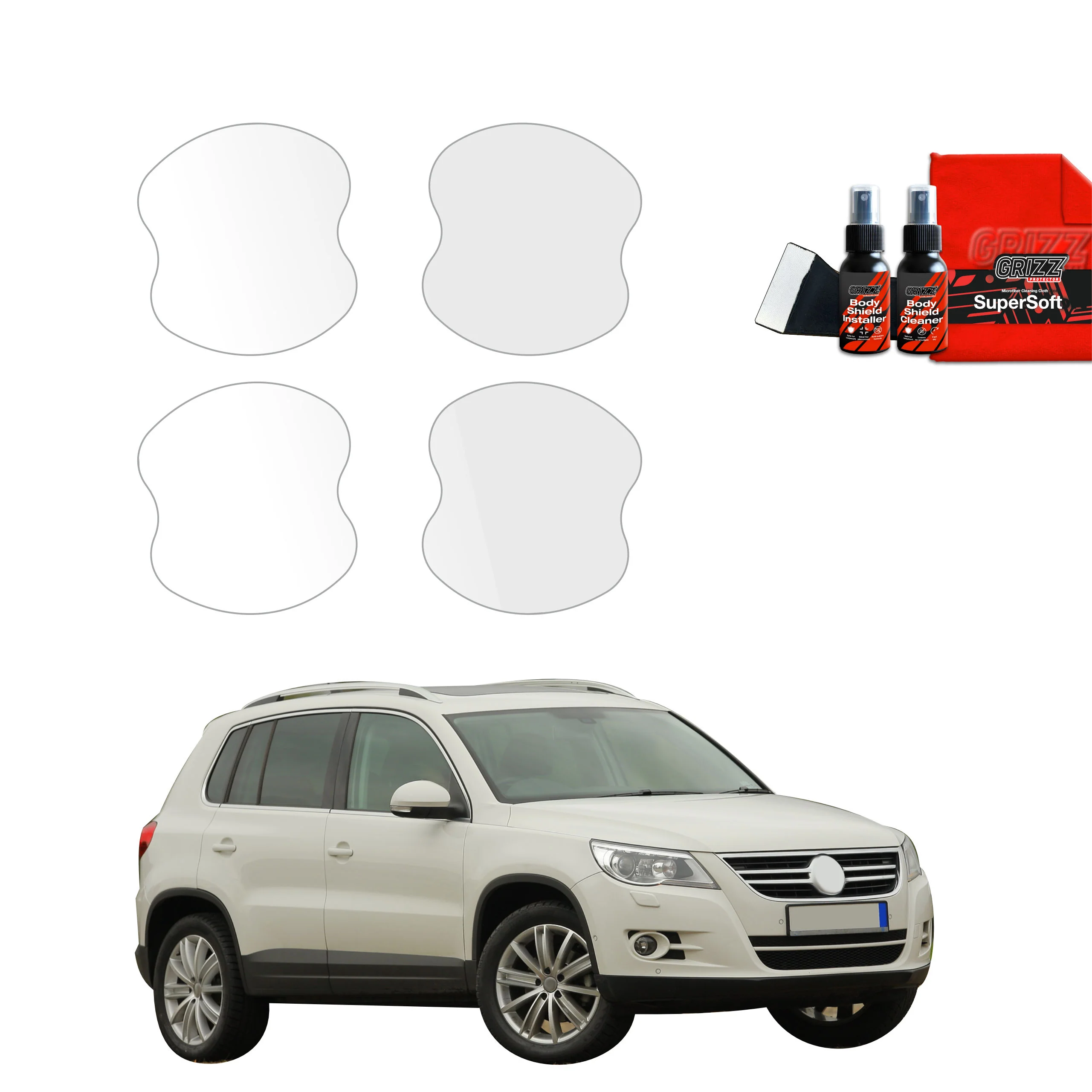 4in1 Schutzfolie Grizz Protector für Türgriffmulden - Volkswagen Tiguan Kombi 5D (2007-2011)