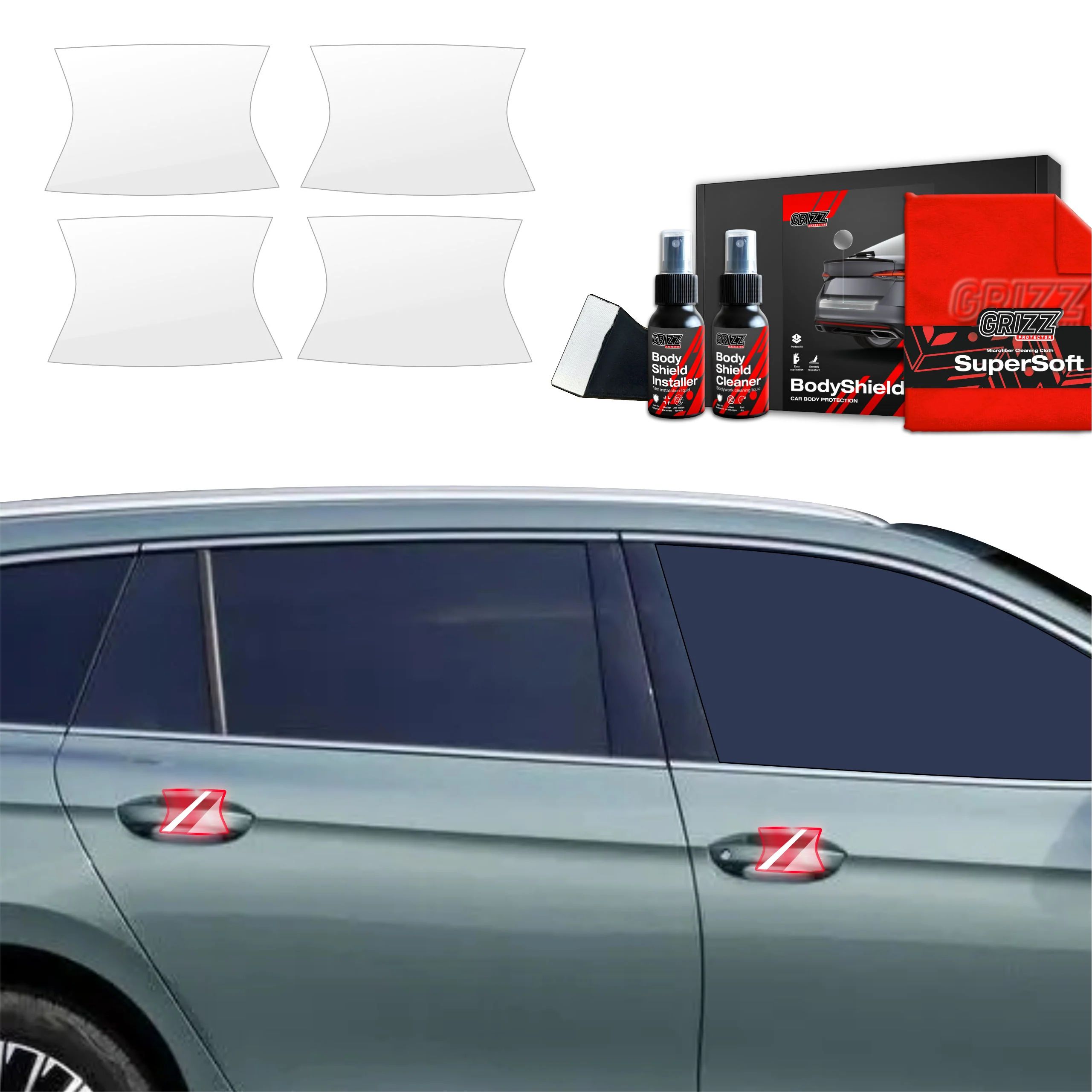 4in1 Schutzfolie Grizz Protector für Türgriffmulden - Volkswagen VW Passat B9 (2024-2025)