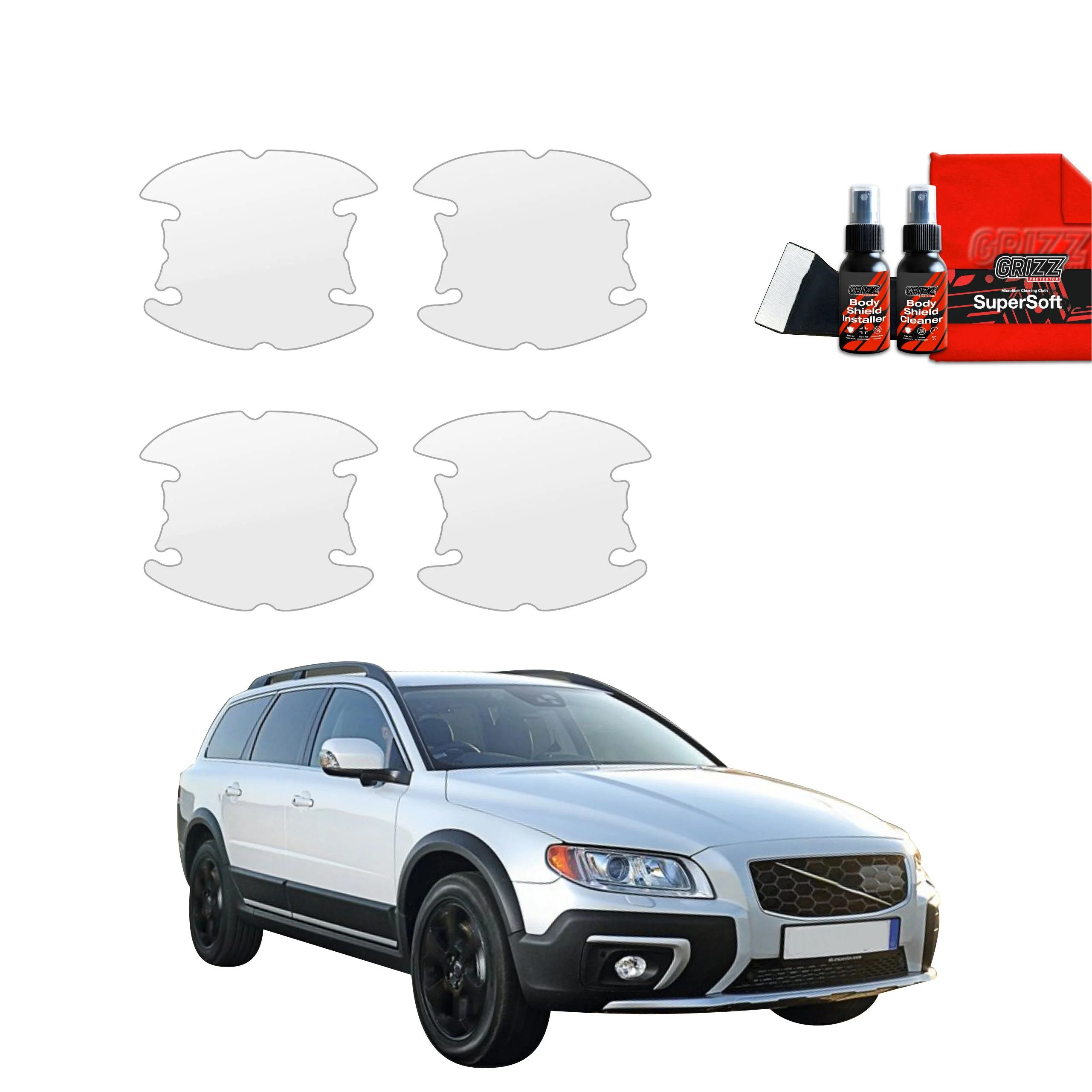 4in1 Schutzfolie Grizz Protector für Türgriffmulden - Volvo XC70 3 Kombi 5D (2013-2016)