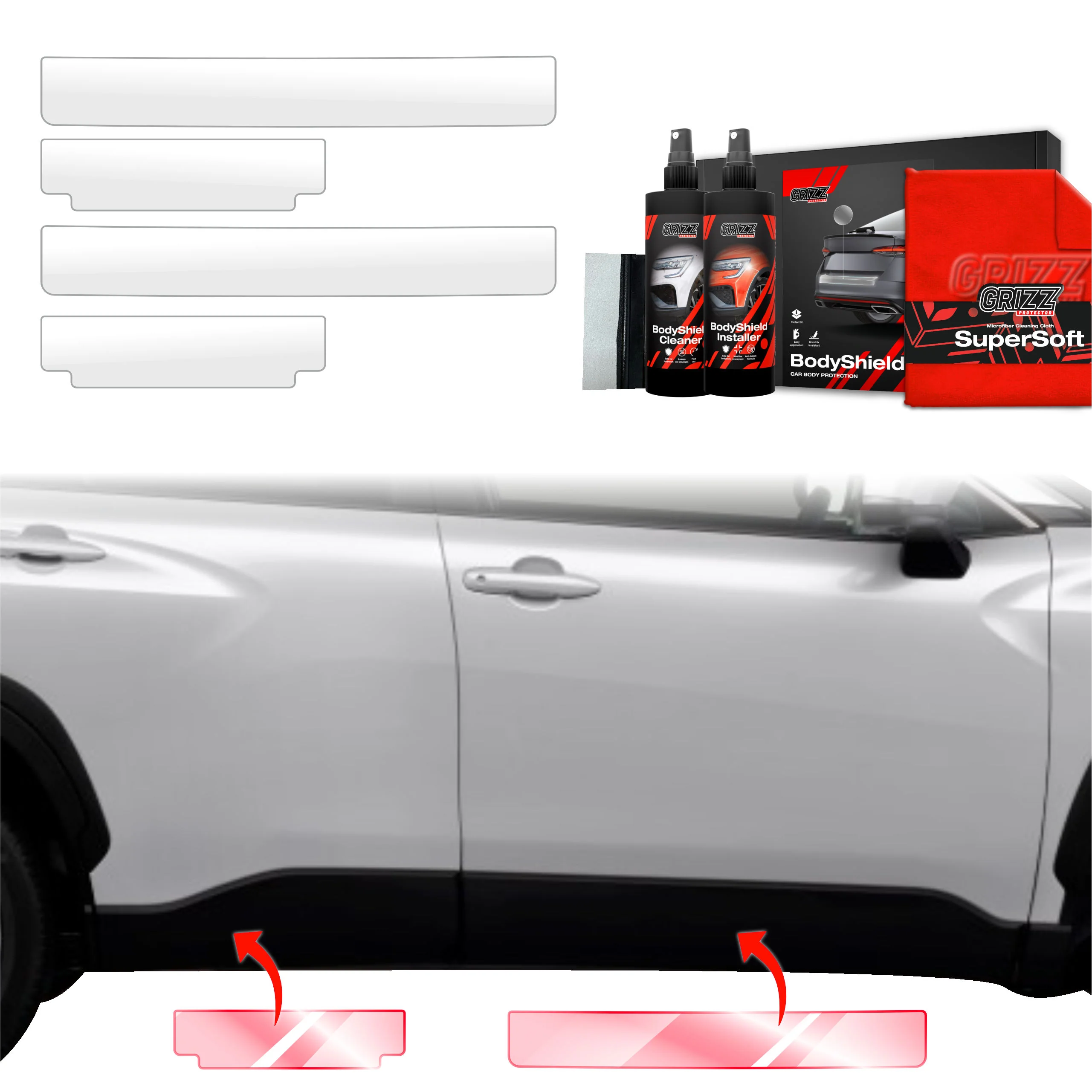 4in1 Schutzfolie Grizz Protector für unteren Schweller - Toyota Corolla Kombi Facelift (2022-2025)