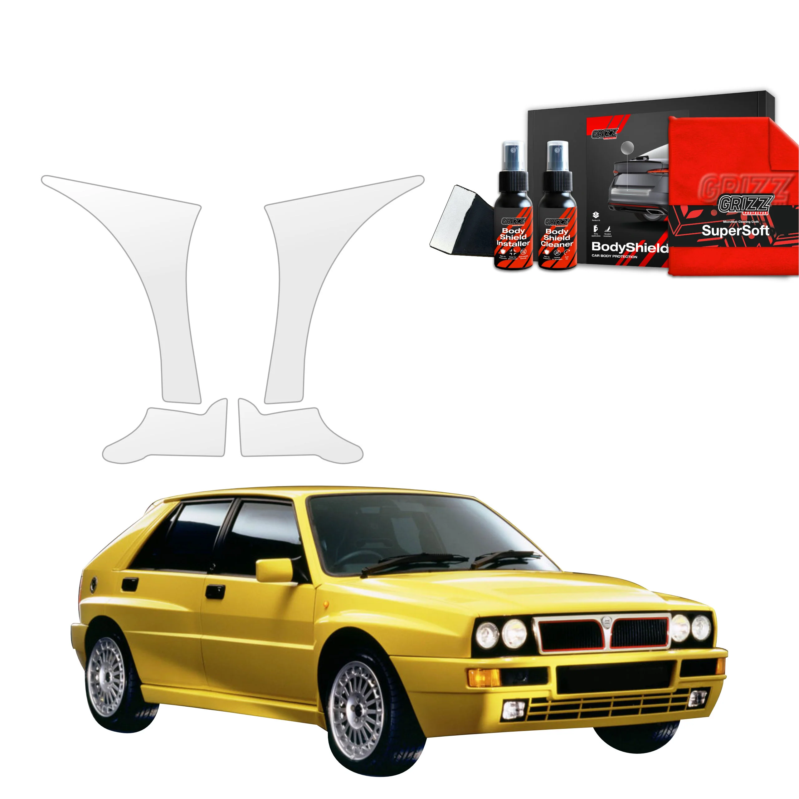 4in1 Schutzfolie Grizz Protector für vorderen Seitenschwelle - Lancia Delta Integrale (1992-1994)