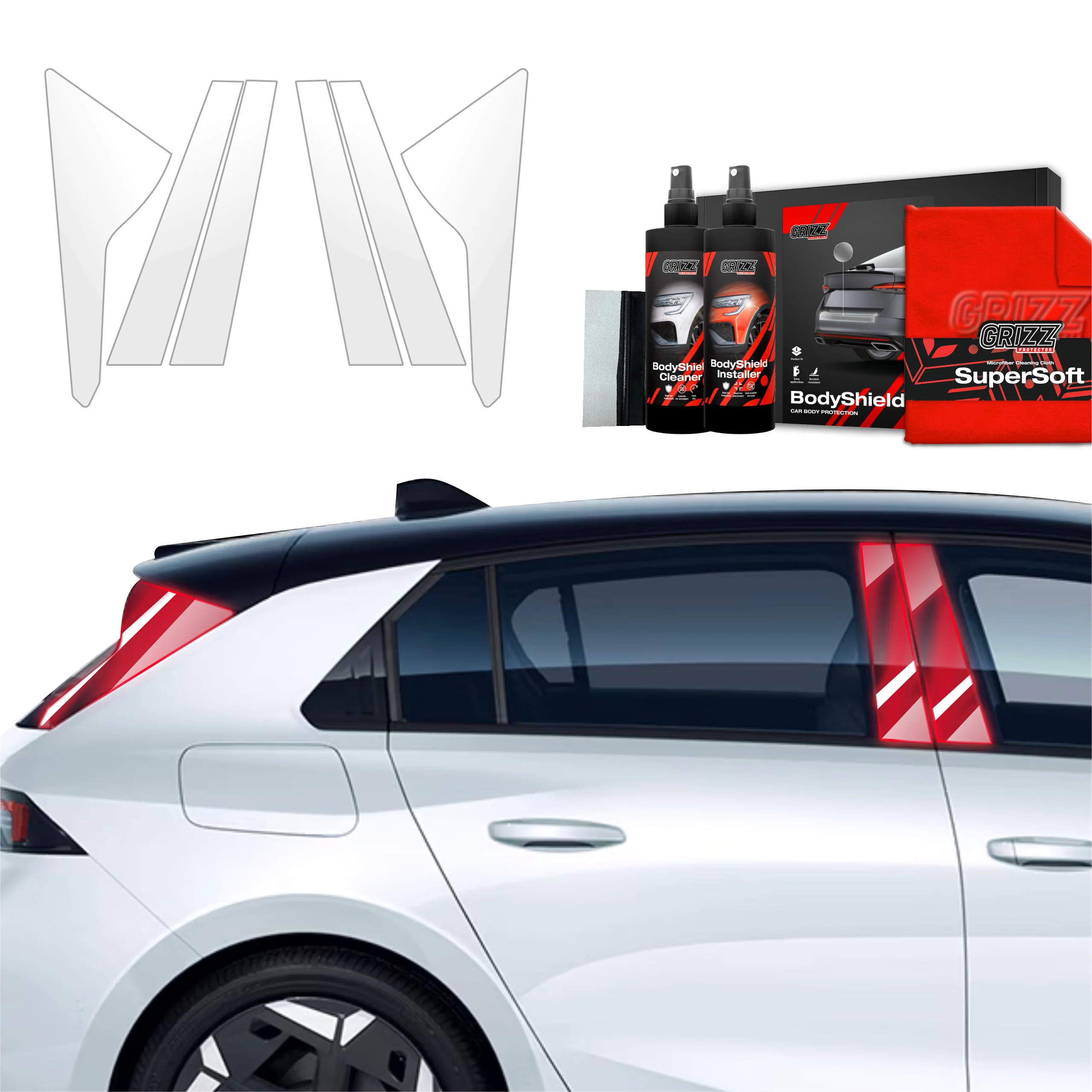 6in1 Schutzfolie Grizz Protector für B-C-Säule - Opel Astra (2021- 2024)