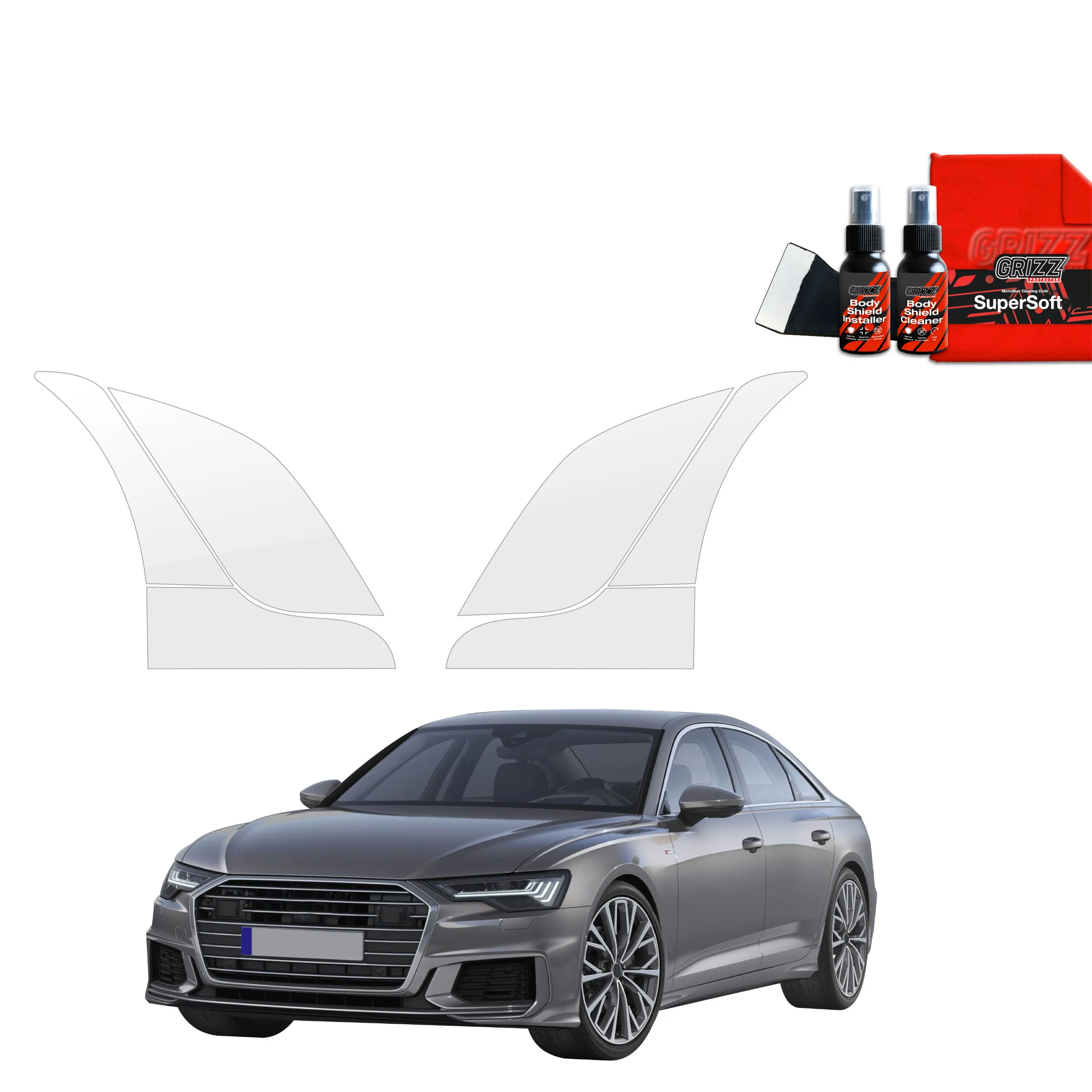 6in1 Schutzfolie Grizz Protector für hinteren Seitenschweller - Audi A6 C8 Sedan (2018-2023)