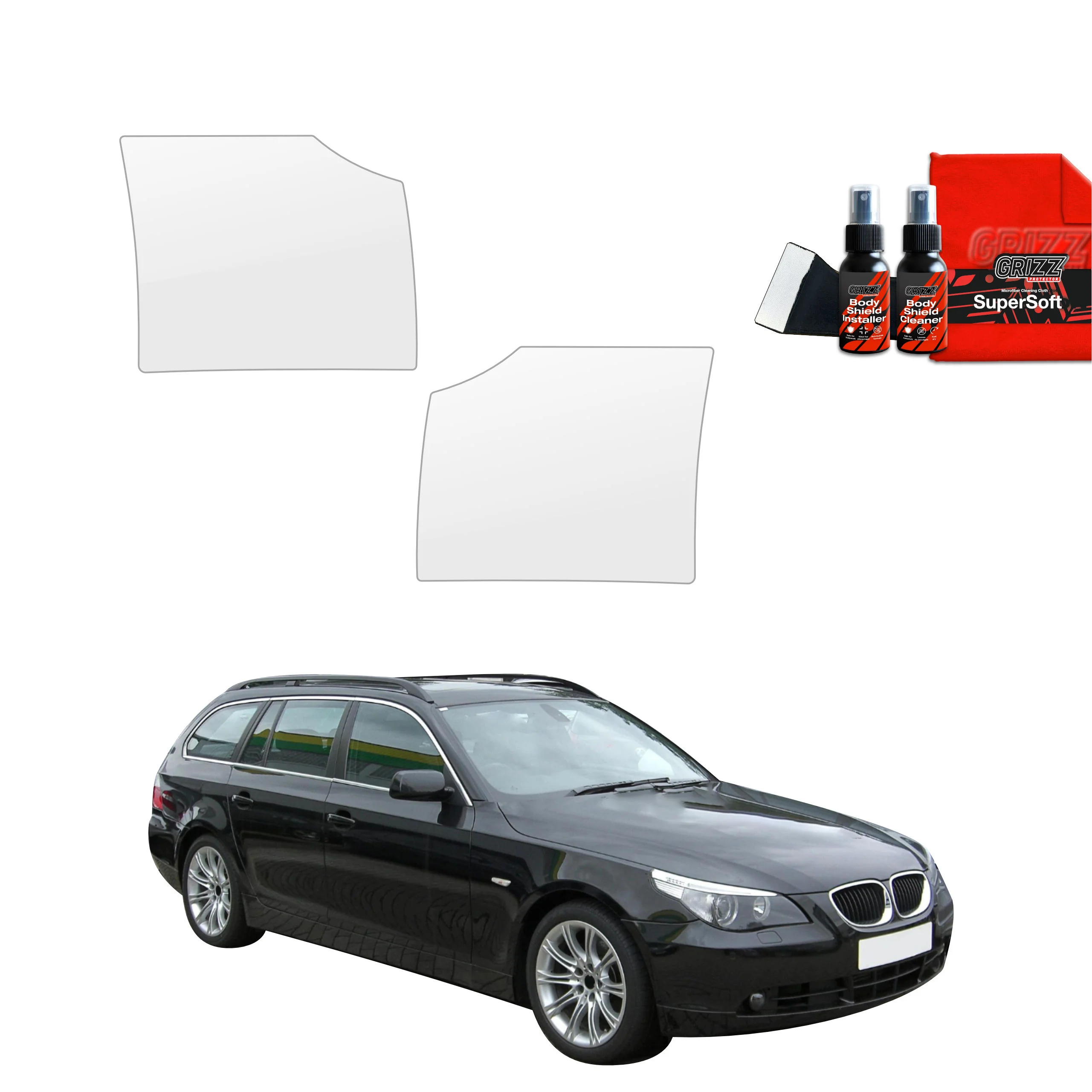 6in1 Schutzfolie Grizz Protector für hinteren & vorderen Seitenschwelle - BMW 5 E61 Kombi PreLCI (2003-2007)