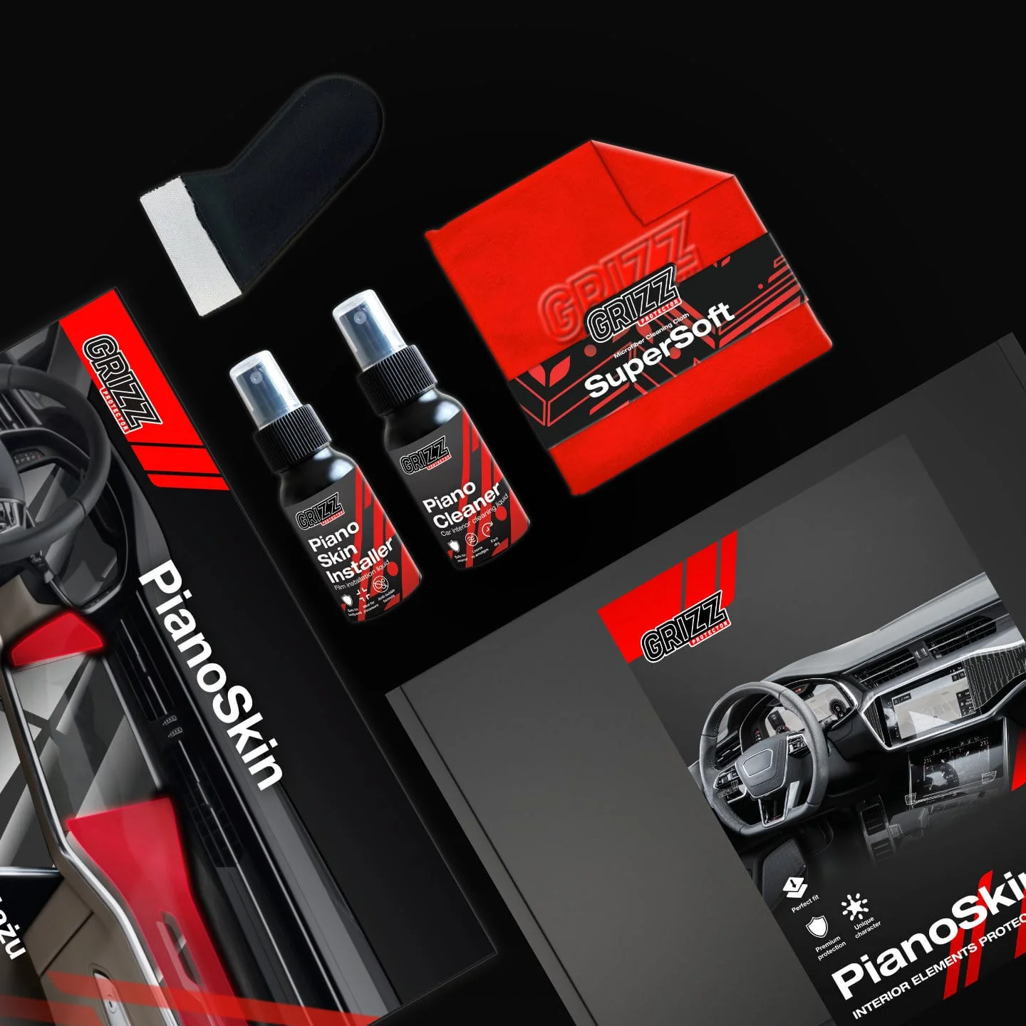 6in1 Schutzfolien Grizz Protector für Mittelkonsole & Armaturenbrett - Audi RS3 8Y (2020-2024) Glanz Dynamic - Image 6