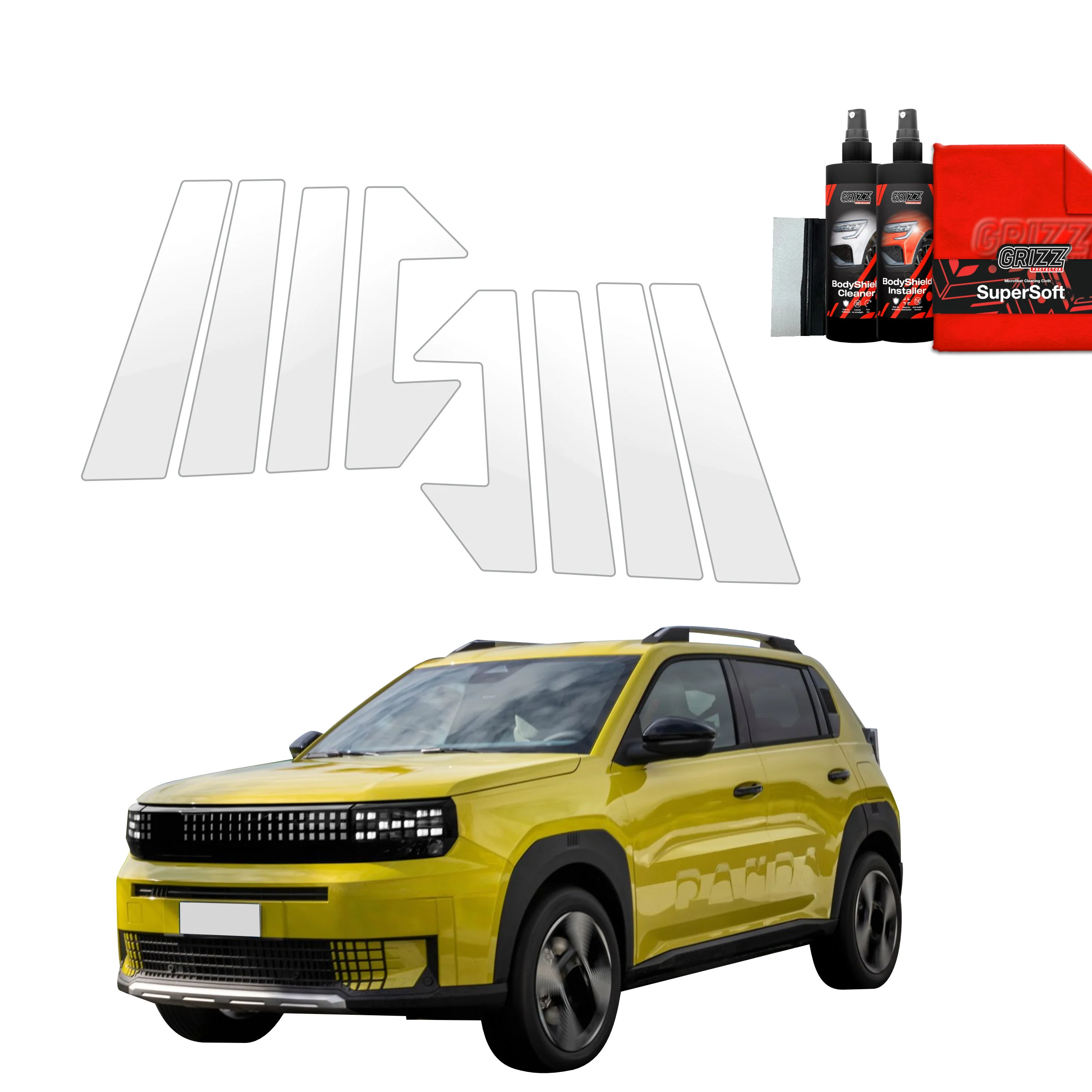 8in1 Schutzfolie Grizz Protector für B-C-Säule - Fiat Grande Panda (2025)