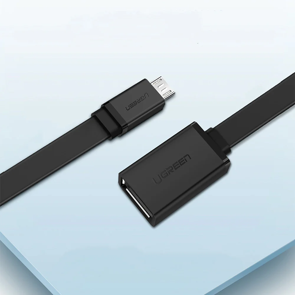 Adapter Micro-USB (Stecker) auf USB-A (Buchse), Ugreen US133, 15 cm, Schwarz - Image 4