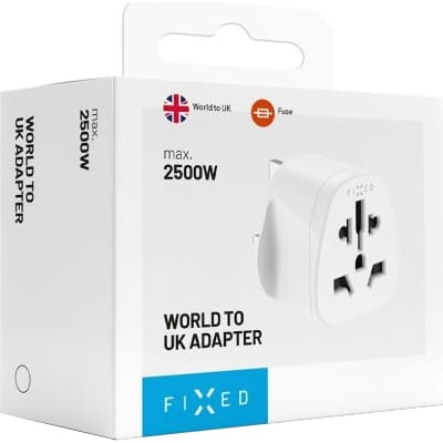 Adapter / Reisestecker Fixed World to UK, Adapter Europa auf Großbritannien, 2500W, Weiß - Image 5