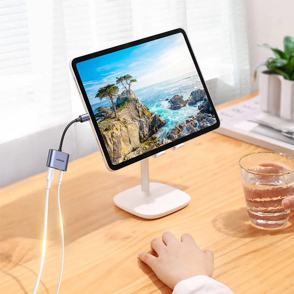 Adapter USB-C - USB-C / mini jack 3.5mm, DAC, PD, QC 30W, Ugreen CM231, Grau - Image 9