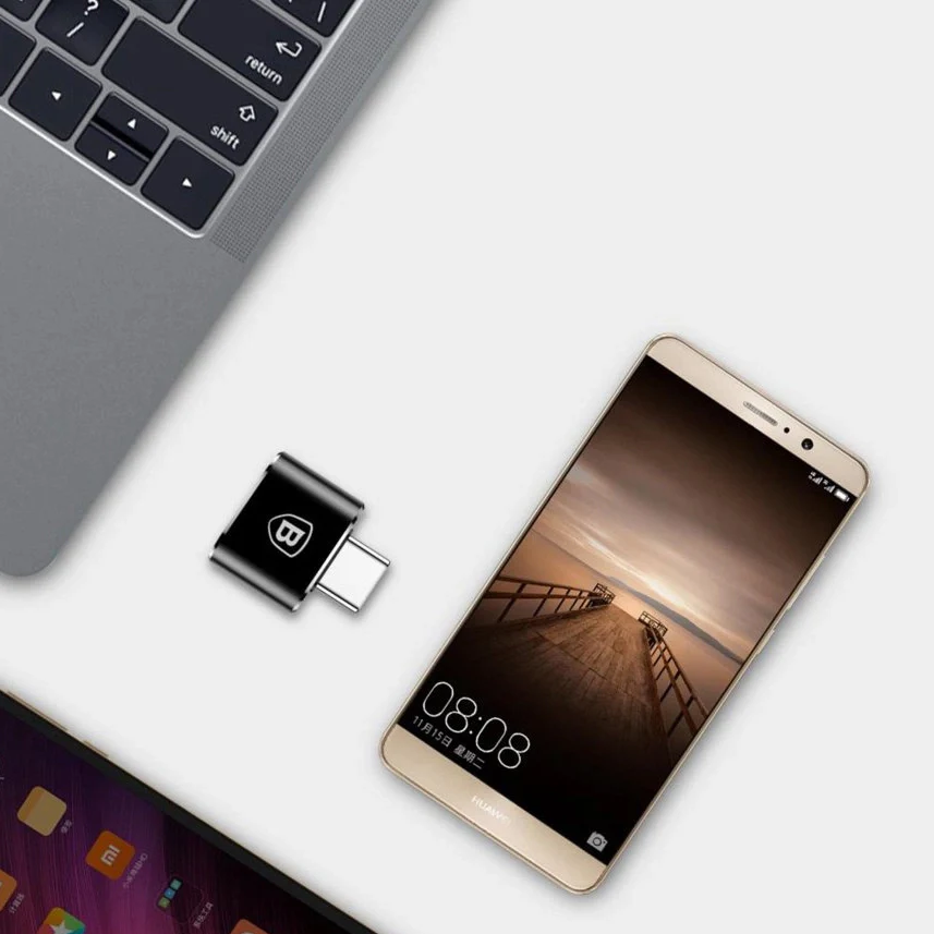 Adapter von USB-A (weiblich) auf USB-C (männlich), Baseus Mini, Schwarz - Image 10