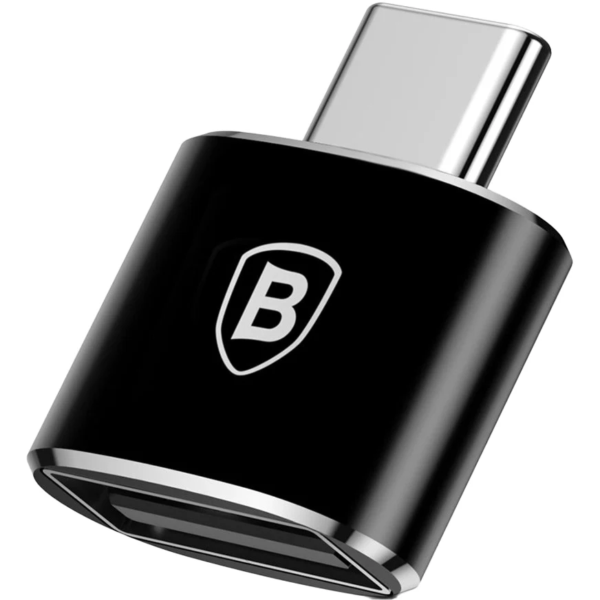 Adapter von USB-A (weiblich) auf USB-C (männlich), Baseus Mini, Schwarz - Image 3