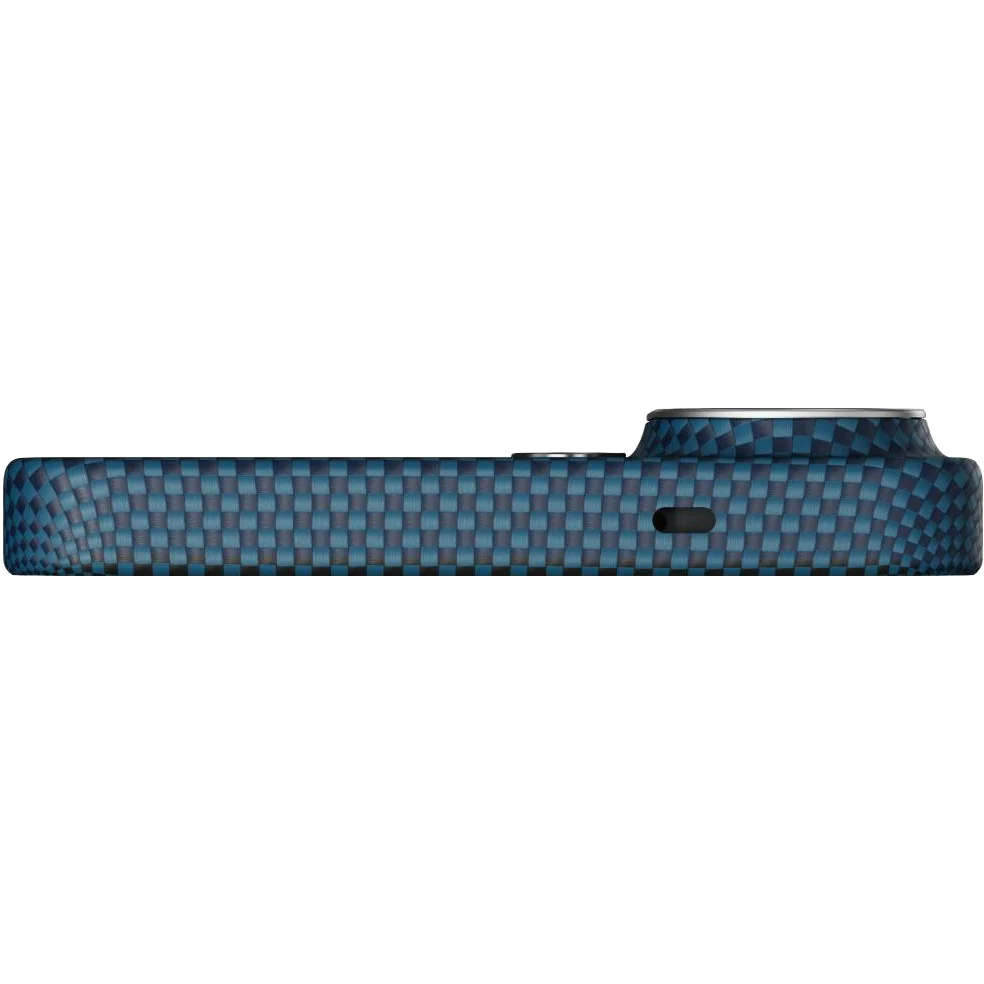 Aramid Handyhülle für Galaxy S26 Ultra, Pitaka Edge Case, mit programmierbaren Tasten Aaron Button, mit MagSafe, Blau - Image 3