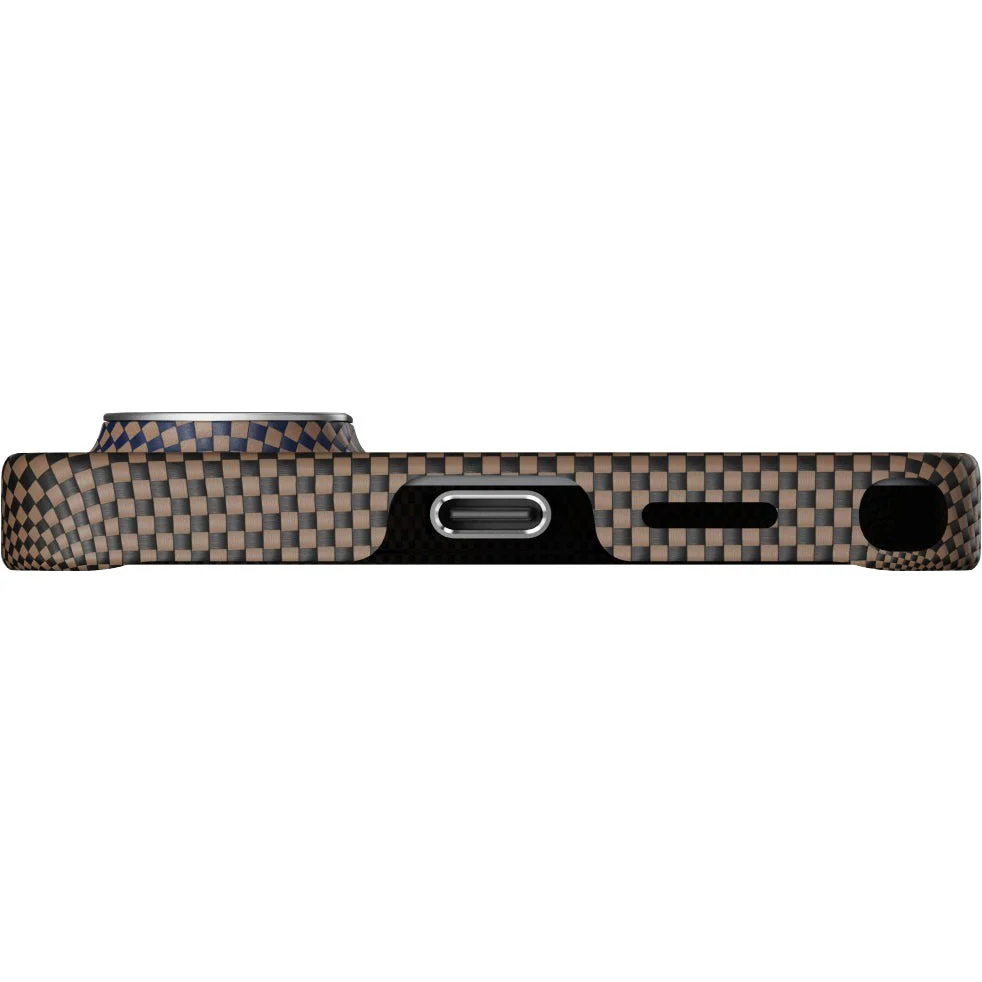 Aramid Handyhülle für Galaxy S26 Ultra, Pitaka Edge Case, mit programmierbaren Tasten Aaron Button, mit MagSafe, Braun-schwarz - Image 7