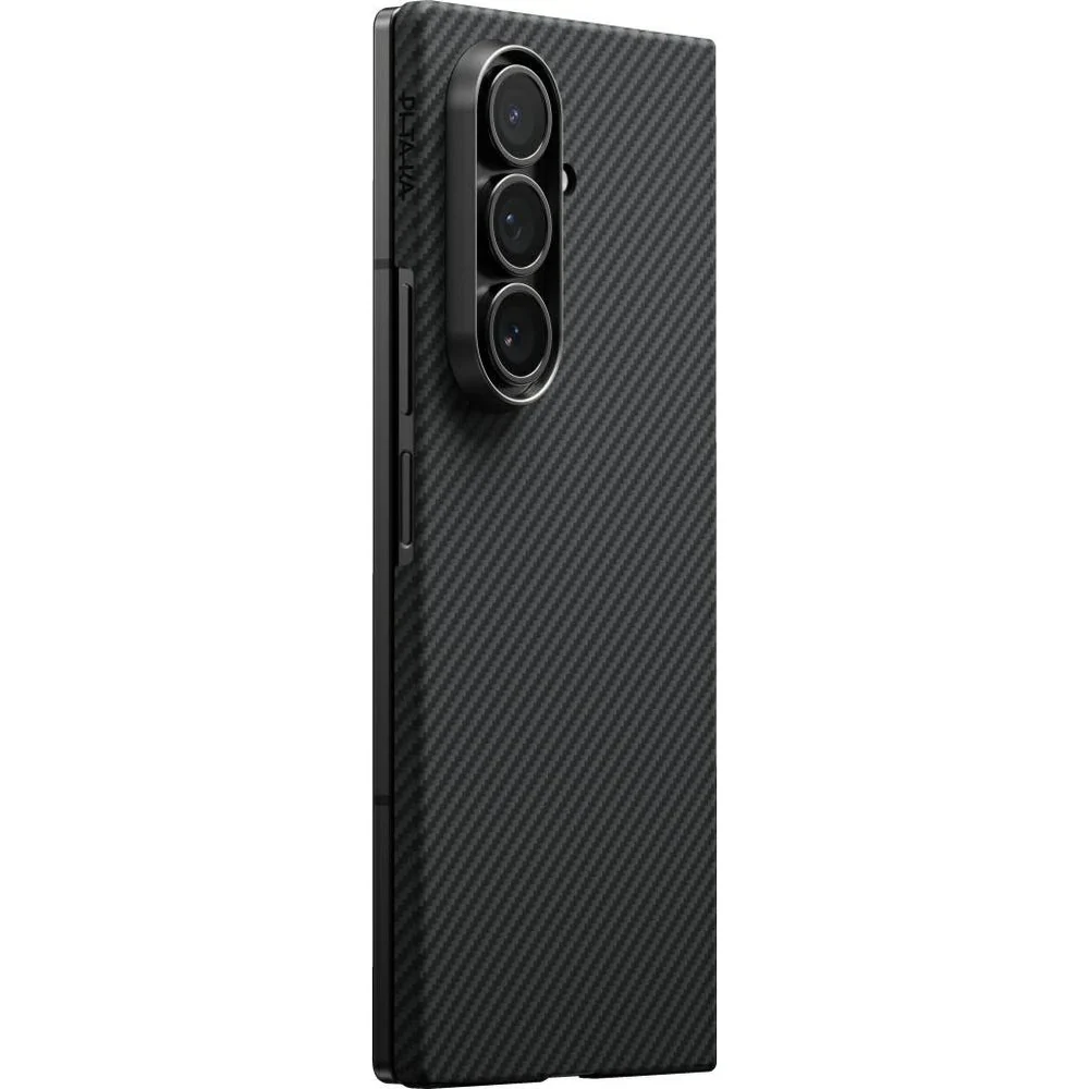 Aramid Handyhülle für Galaxy Z Fold7, PITAKA Ultra-Slim Case mit MagSafe, Schwarz mit Kevlar