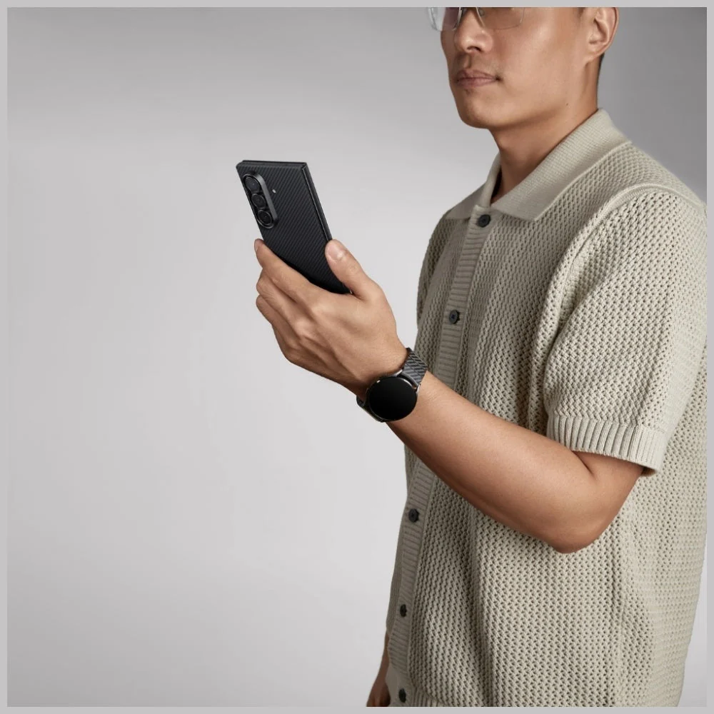 Aramid Handyhülle für Galaxy Z Fold7, PITAKA Ultra-Slim Case mit MagSafe, Schwarz mit Kevlar - Image 7