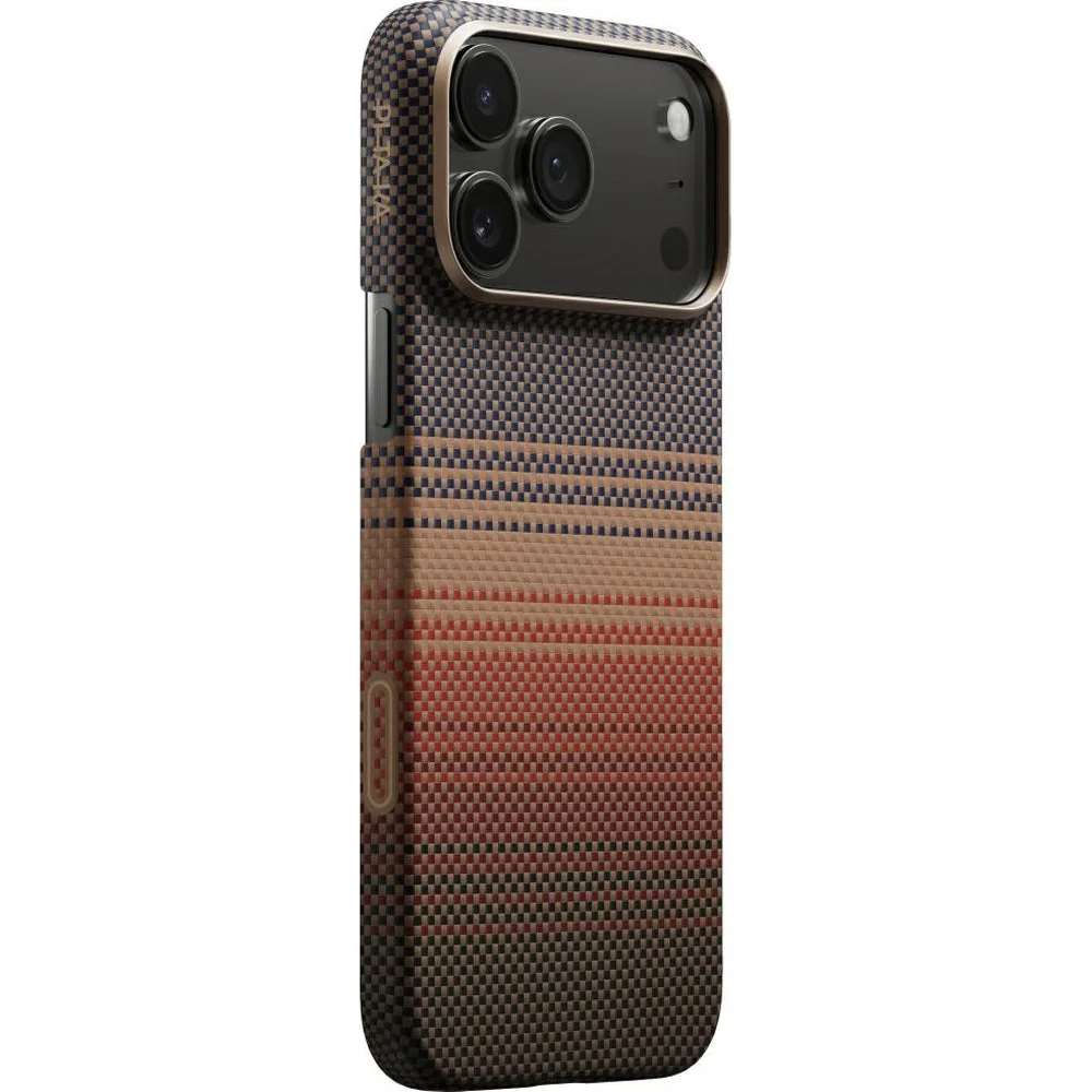 Aramid Handyhülle für iPhone 17 Pro Max, PITAKA Ultra-Slim Case mit MagSafe, Braun-schwarz