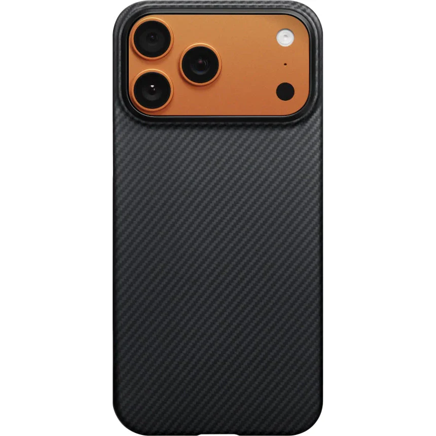 Aramid Handyhülle für iPhone 17 Pro, PITAKA Ultra-Slim Case PitaTap mit MagSafe, Schwarz