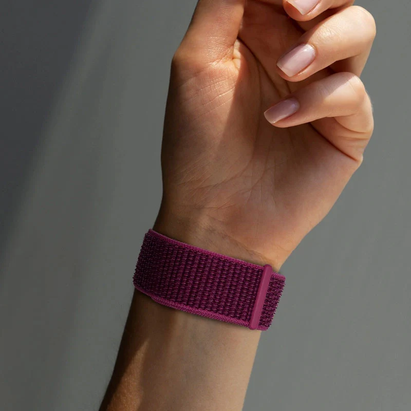 Armband Crong Nylon für Apple Watch 42/41/40/38 mm, Magentarot - Image 7