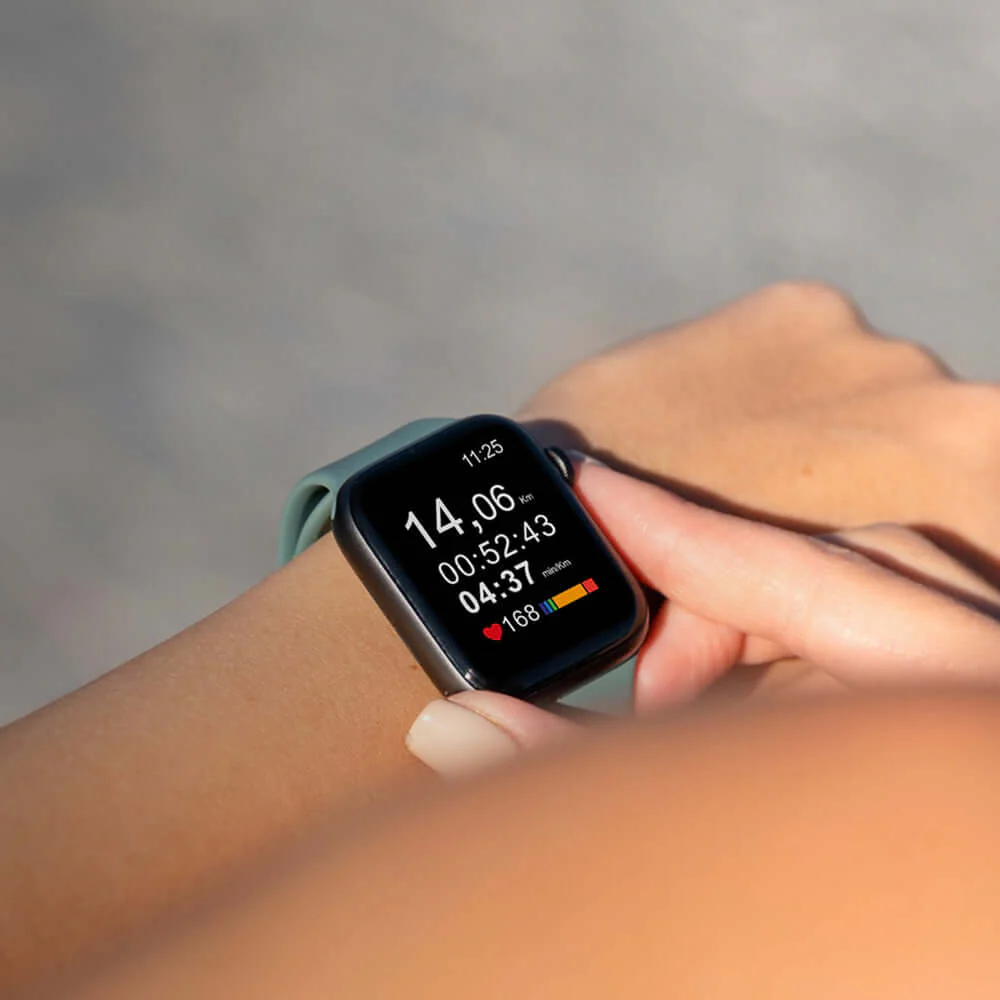 Armband für Apple Watch 38/40/41/42 mm, Crong Sport Liquid Band, Salbei - Image 3