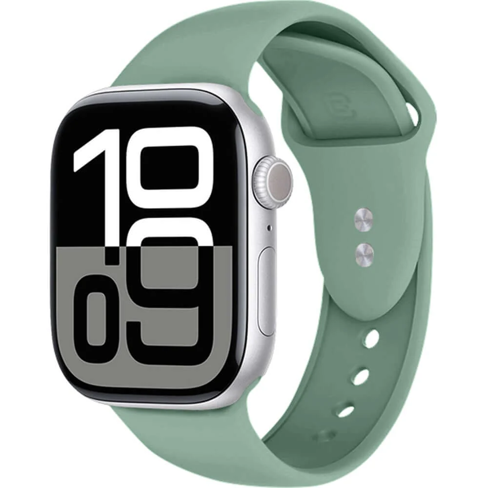 Armband für Apple Watch 38/40/41/42 mm, Crong Sport Liquid Band, Salbei - Image 4