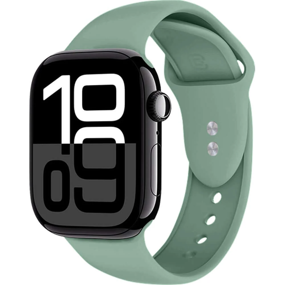 Armband für Apple Watch 38/40/41/42 mm, Crong Sport Liquid Band, Salbei - Image 5