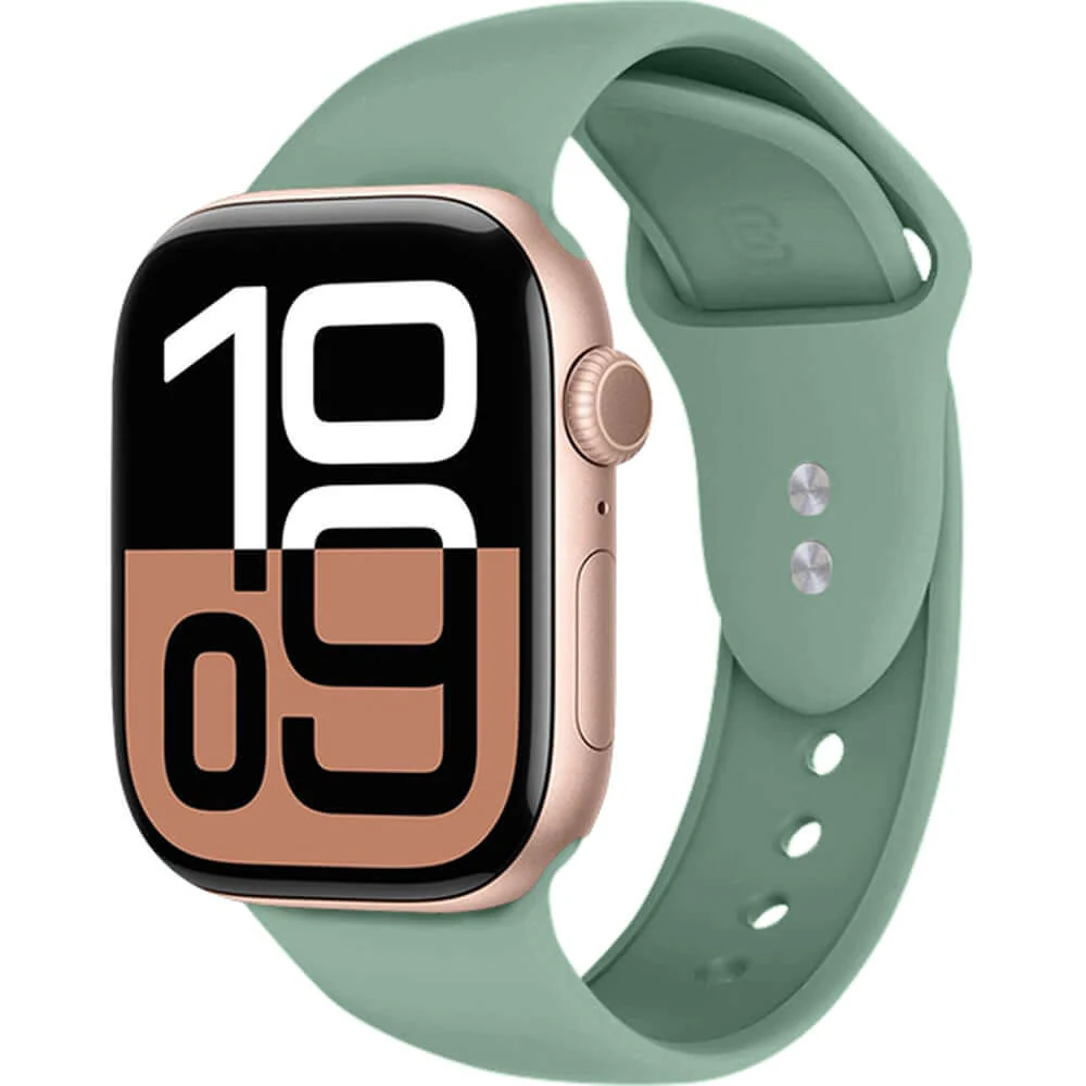 Armband für Apple Watch 38/40/41/42 mm, Crong Sport Liquid Band, Salbei - Image 6