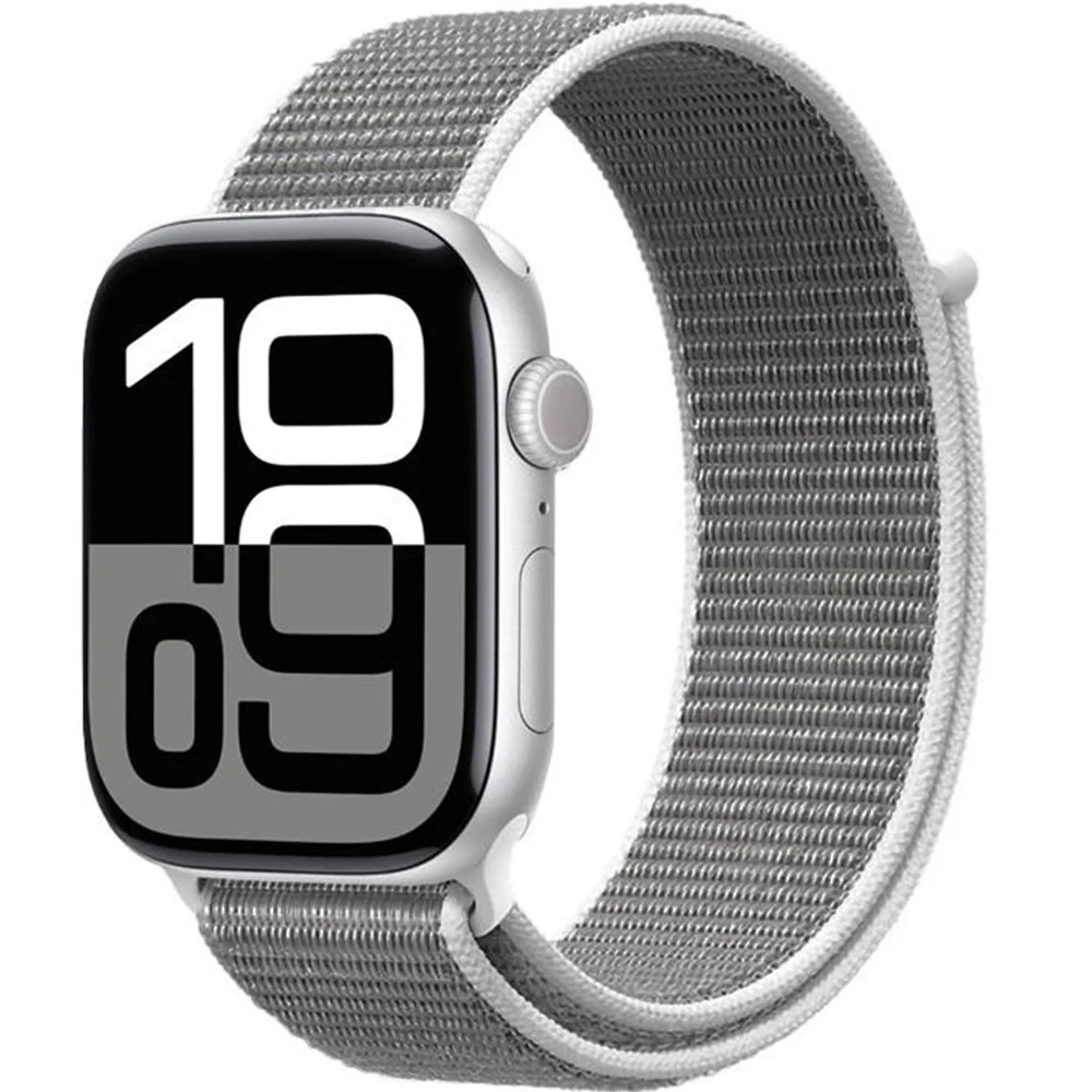 Armband für Apple Watch 42/41/40/38 mm, Crong Nylon, Weiß-Grau - Image 2