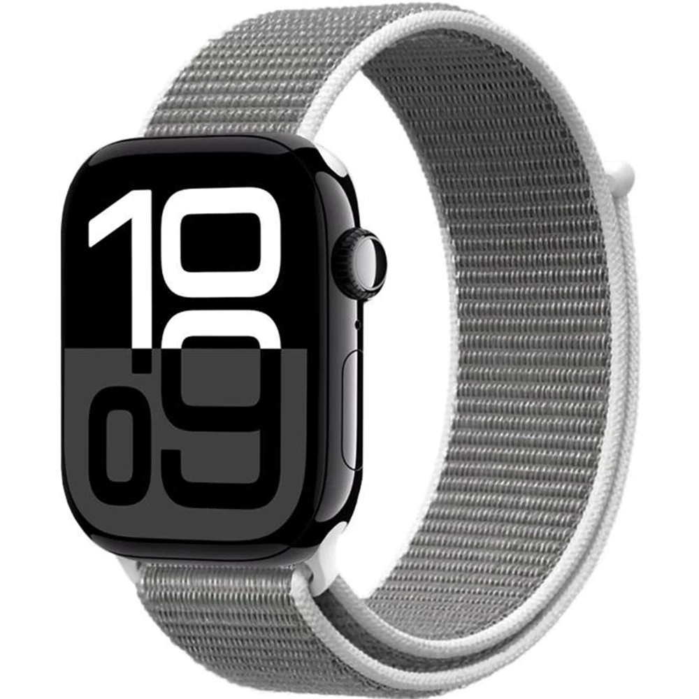 Armband für Apple Watch 42/41/40/38 mm, Crong Nylon, Weiß-Grau - Image 3