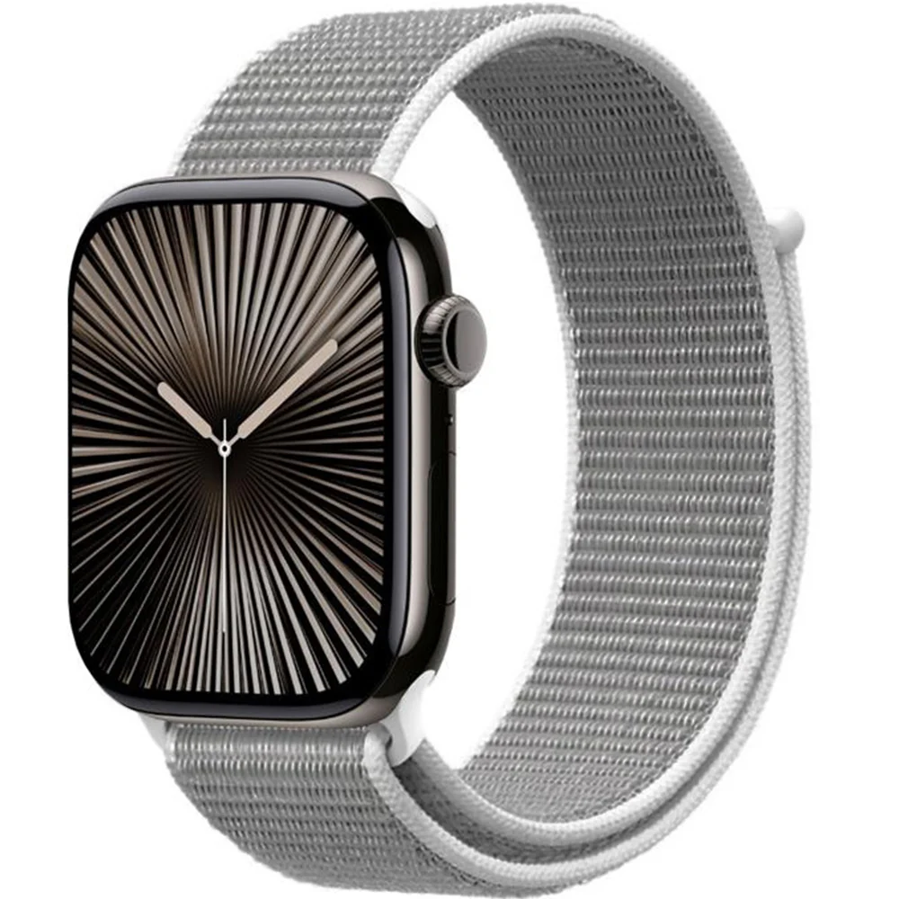 Armband für Apple Watch 42/41/40/38 mm, Crong Nylon, Weiß-Grau - Image 4