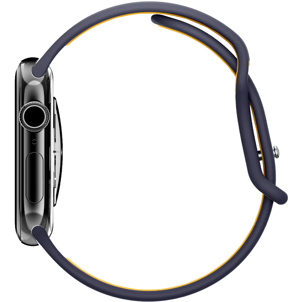 Armband für Apple Watch 42/41/40/38mm, Spigen Nano Pop, Dunkelblau-Gelb - Image 10