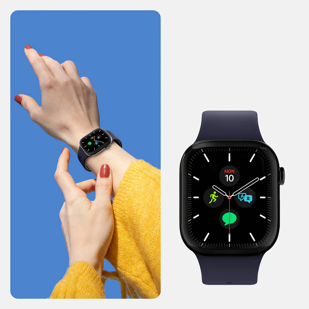 Armband für Apple Watch 42/41/40/38mm, Spigen Nano Pop, Dunkelblau-Gelb - Image 6