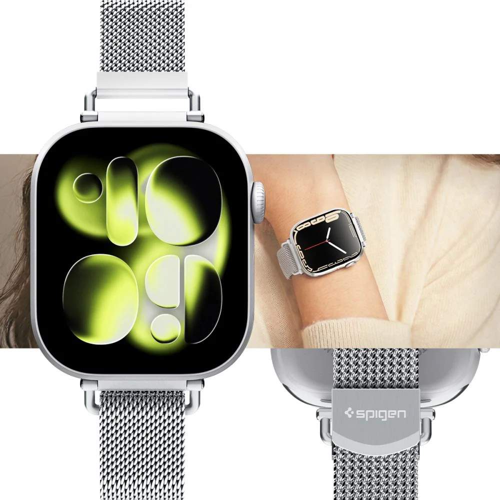 Armband für Apple Watch 42/41/40/38mm, Spigen WBM4, Silbern - Image 5