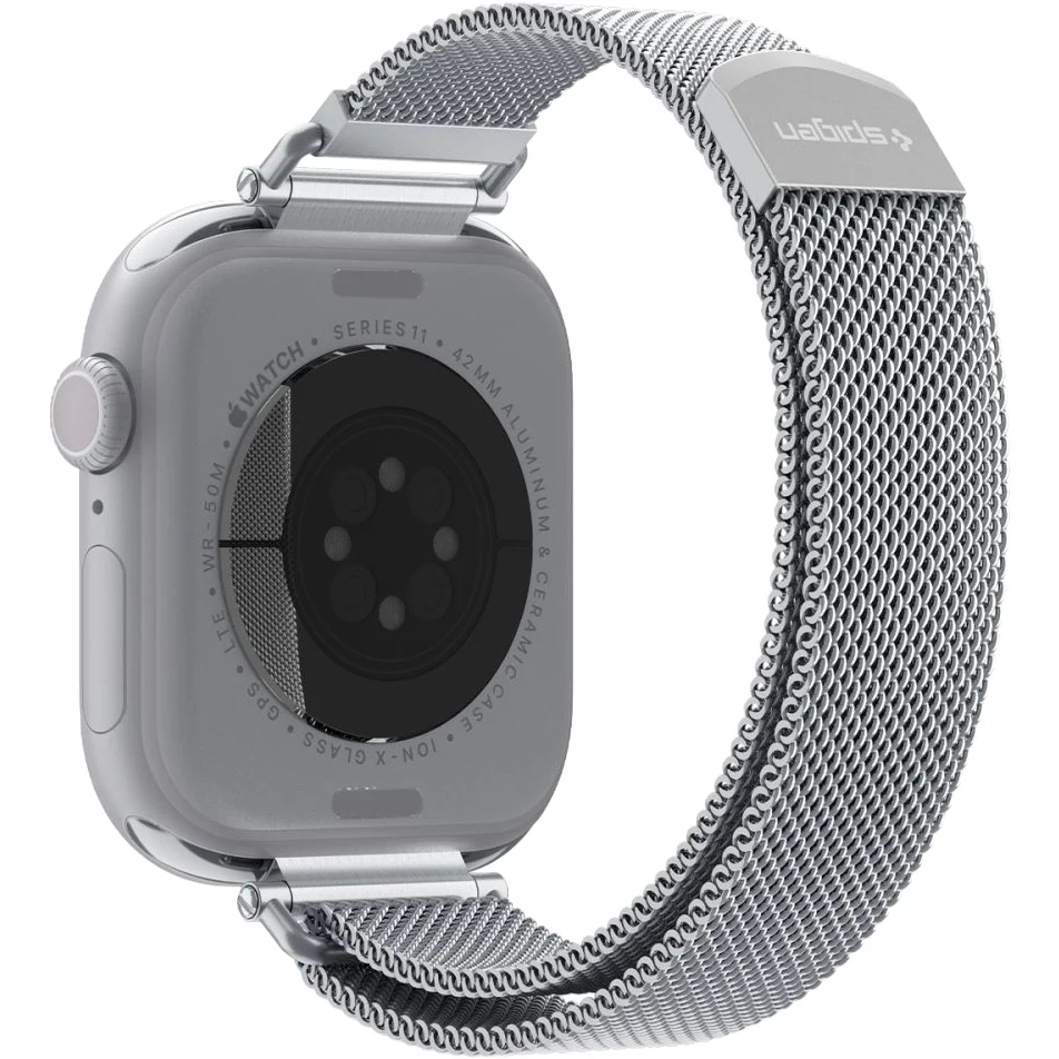 Armband für Apple Watch 42/41/40/38mm, Spigen WBM4, Silbern - Image 7