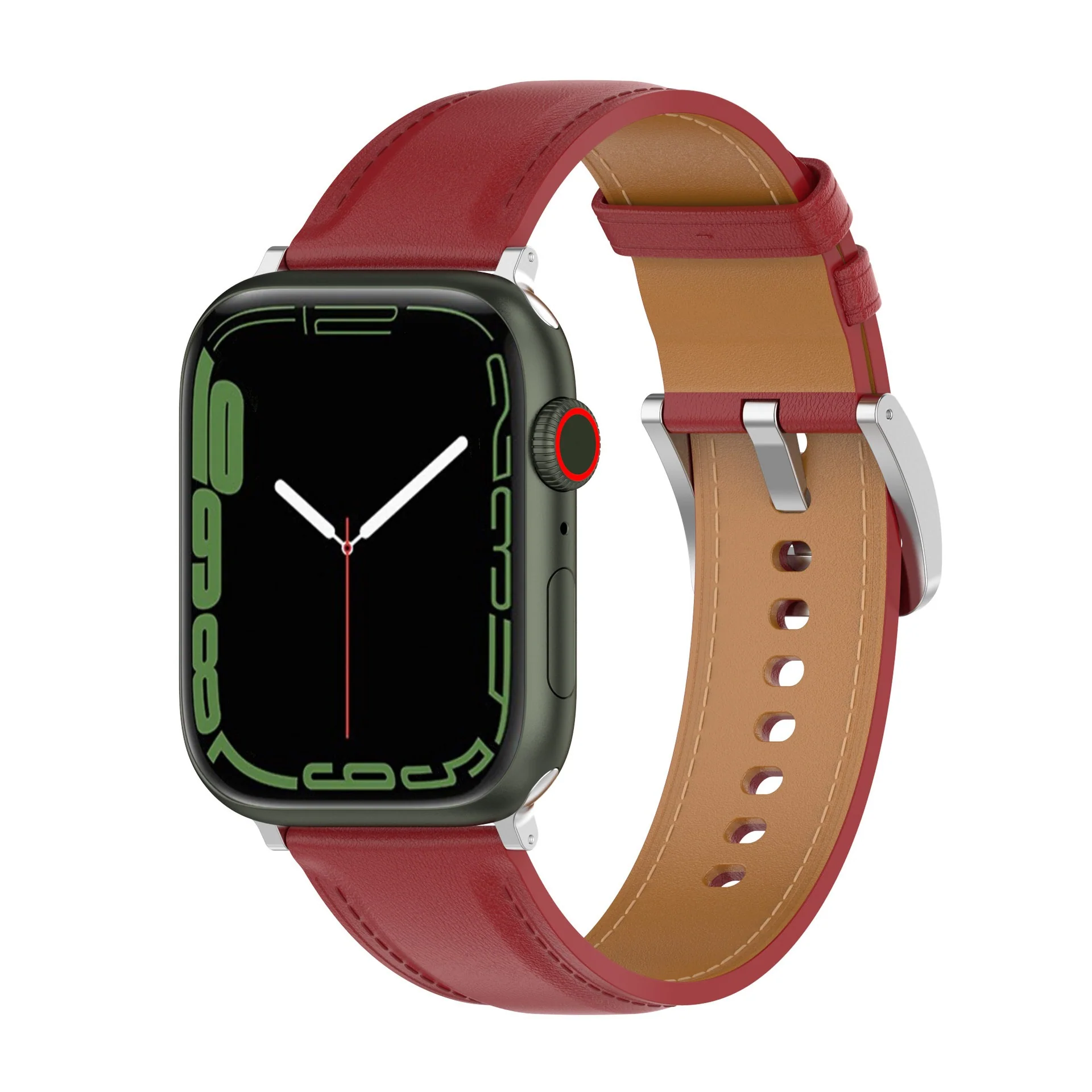 Armband für Apple Watch 44/45/46/49 mm, Bizon Strap Watch Casual, Rot