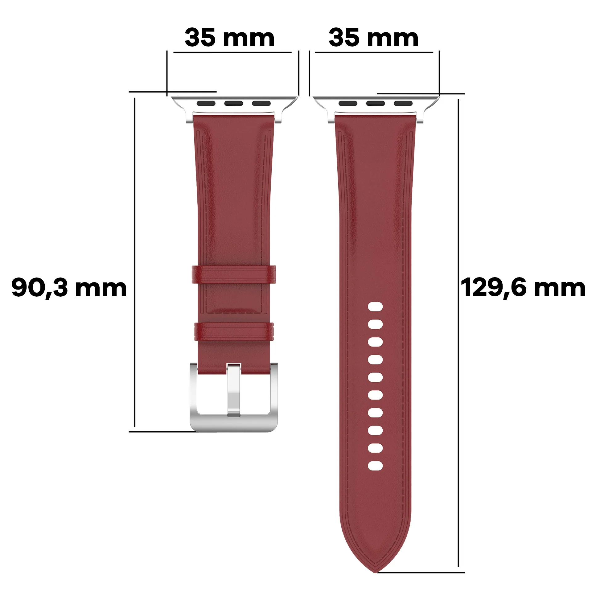 Armband für Apple Watch 44/45/46/49 mm, Bizon Strap Watch Casual, Rot - Image 2