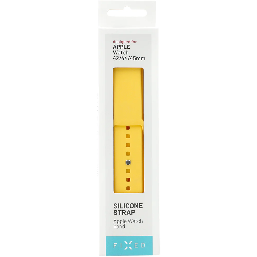 Armband für Apple Watch 44/45/46/49 mm, Fixed Silicone Strap, Gelb - Image 4