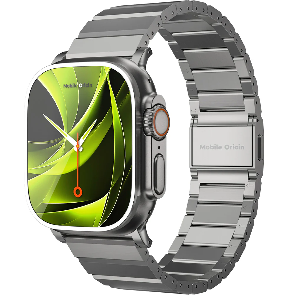 Armband für Apple Watch 49/46/45/44 mm, Mobile Origin Titanium Band Modena, Titan