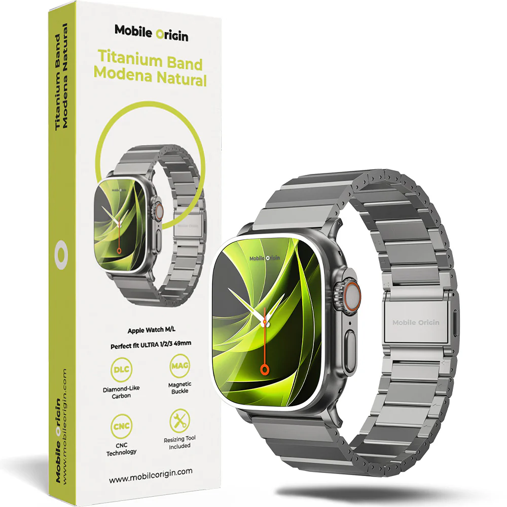 Armband für Apple Watch 49/46/45/44 mm, Mobile Origin Titanium Band Modena, Titan - Image 2