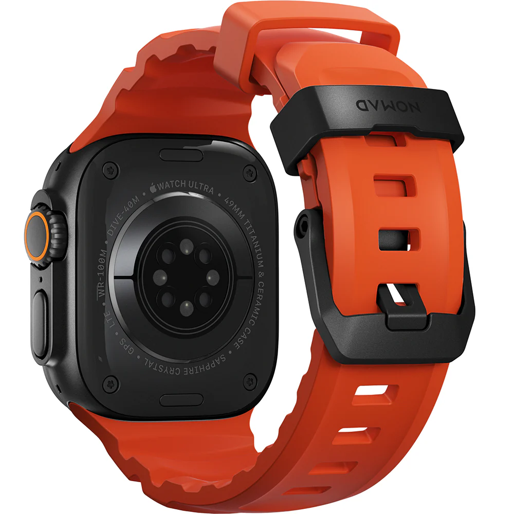 Armband für Apple Watch 49/46/45/44 mm, Nomad Rocky Point Band, Orange-Schwarz - Image 2
