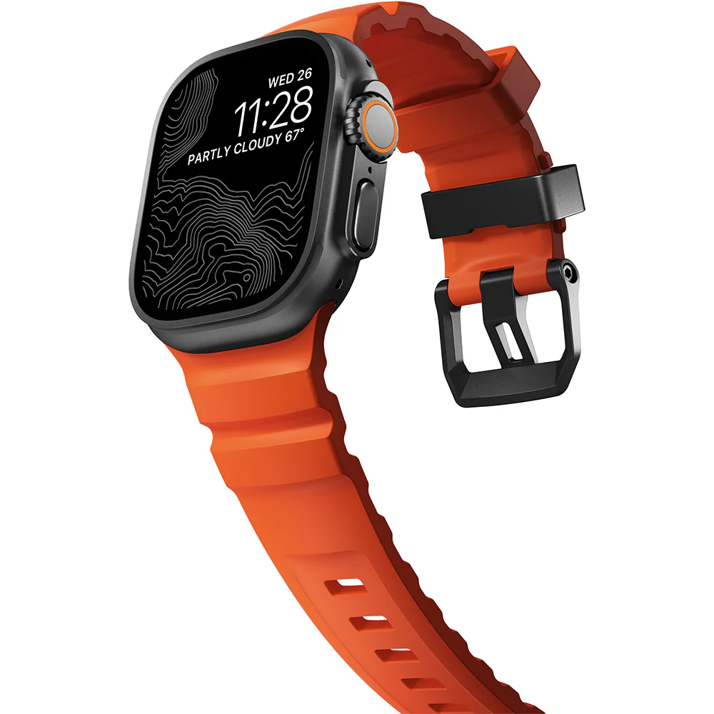 Armband für Apple Watch 49/46/45/44 mm, Nomad Rocky Point Band, Orange-Schwarz - Image 6