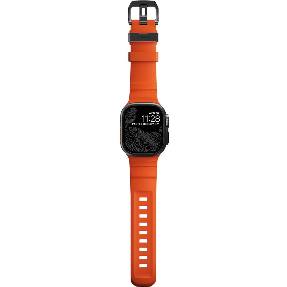 Armband für Apple Watch 49/46/45/44 mm, Nomad Rocky Point Band, Orange-Schwarz - Image 7