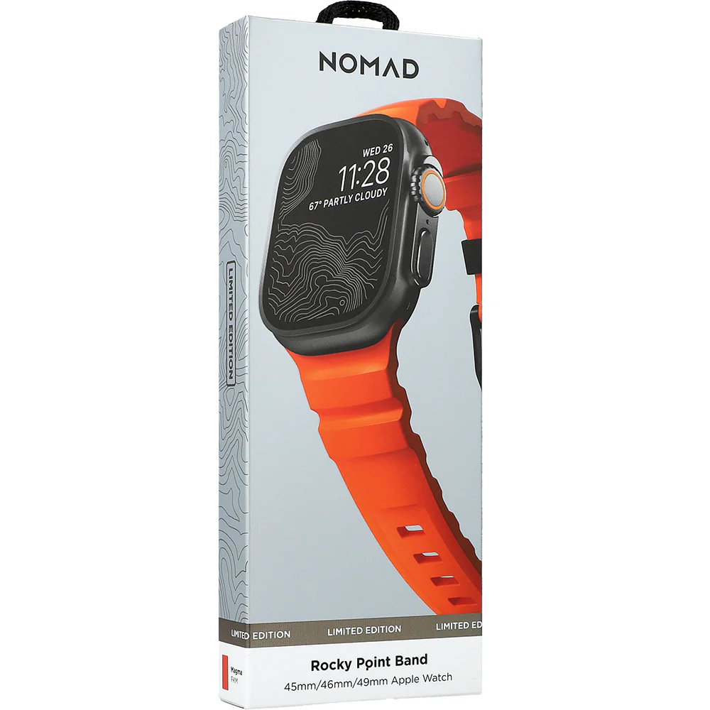 Armband für Apple Watch 49/46/45/44 mm, Nomad Rocky Point Band, Orange-Schwarz - Image 9