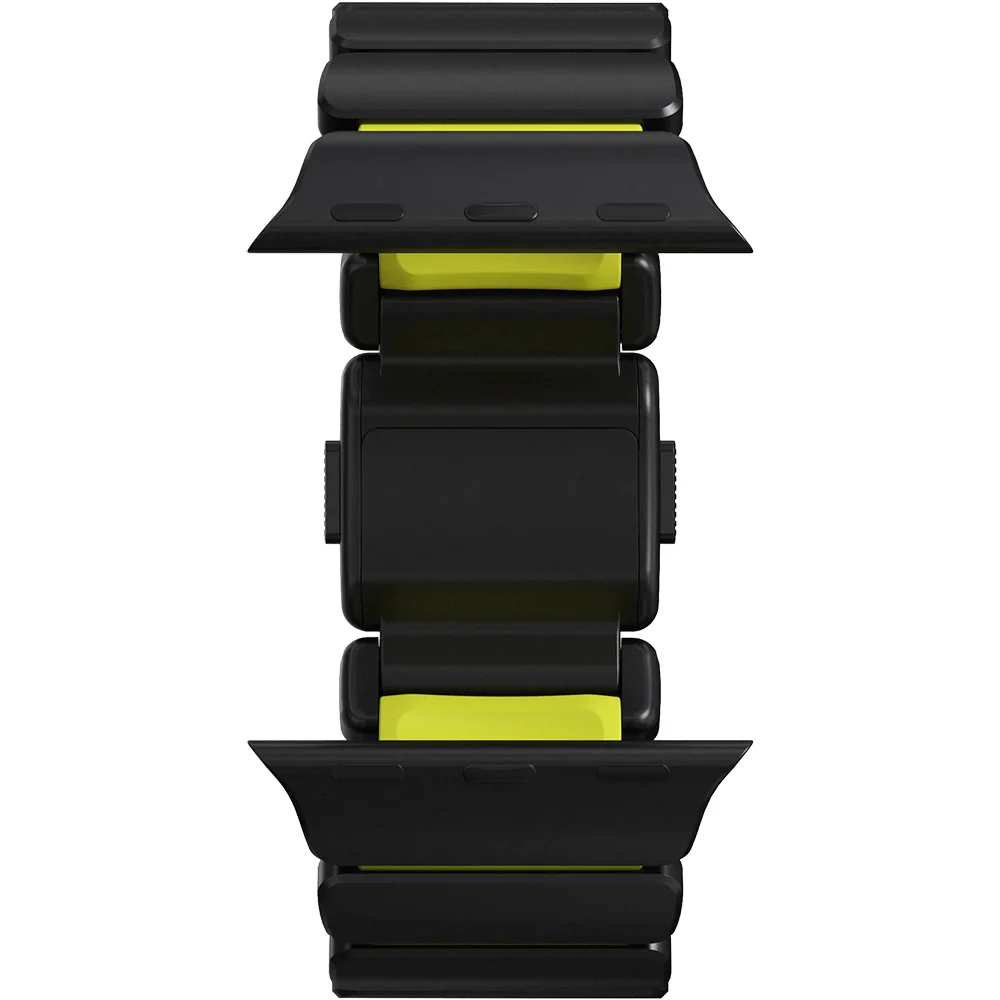 Armband für Apple Watch 49/46/45/44 mm, Nomad Stratos Band, Schwarz-Gelber Titan - Image 11
