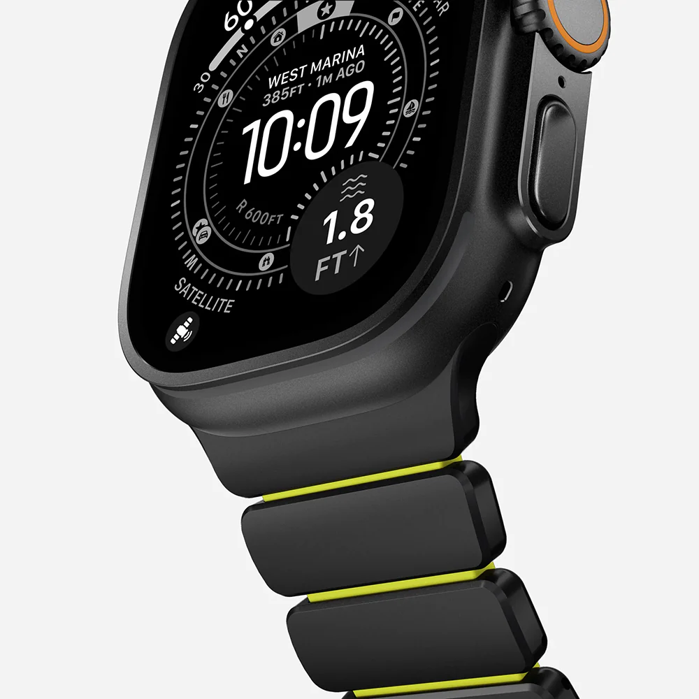 Armband für Apple Watch 49/46/45/44 mm, Nomad Stratos Band, Schwarz-Gelber Titan - Image 7