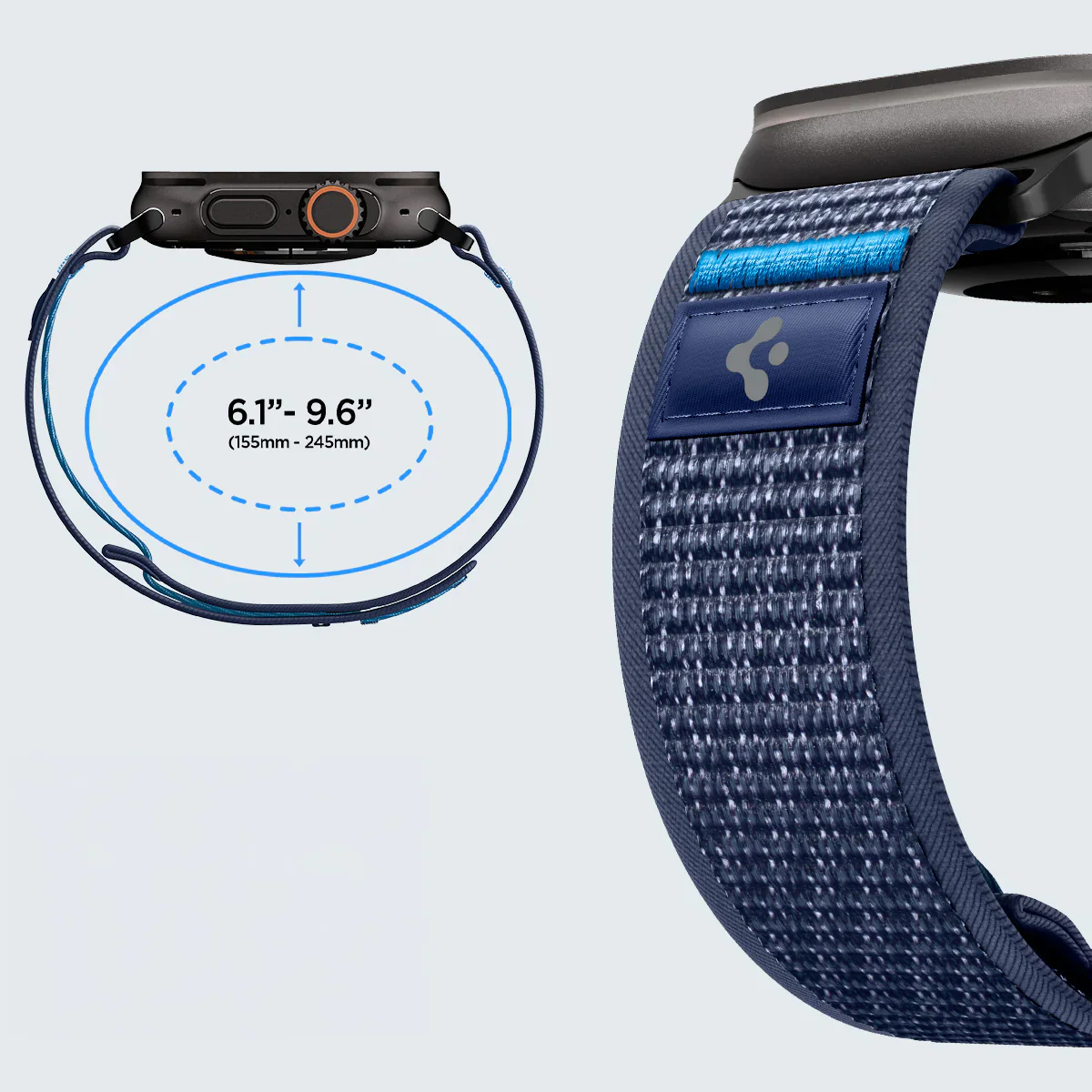 Armband für Apple Watch 49/46/45/44 mm, Spigen Athlex Air 2, Dunkelblau - Image 7