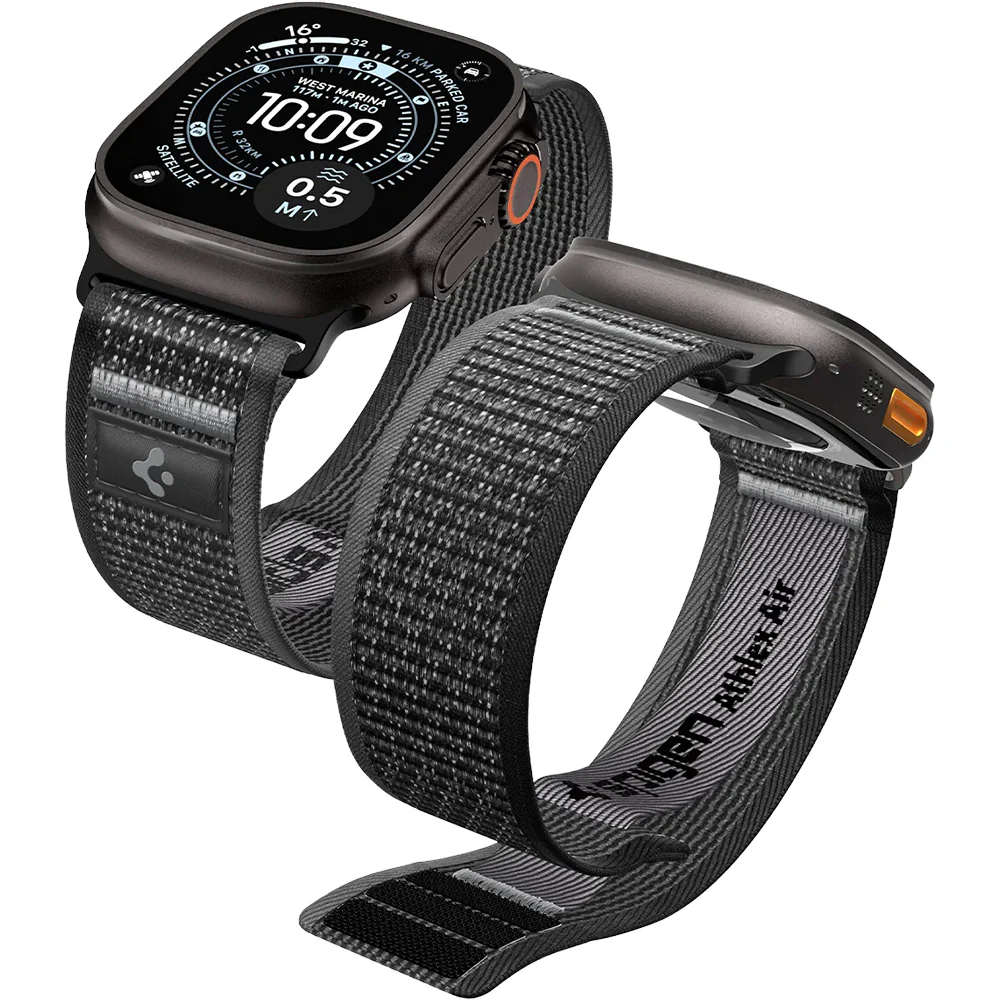 Armband für Apple Watch 49/46/45/44 mm, Spigen Athlex Air 2, Schwarz-Grau - Image 16