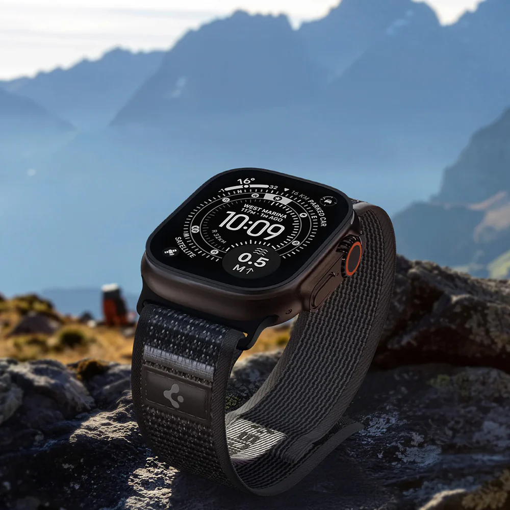 Armband für Apple Watch 49/46/45/44 mm, Spigen Athlex Air 2, Schwarz-Grau - Image 4