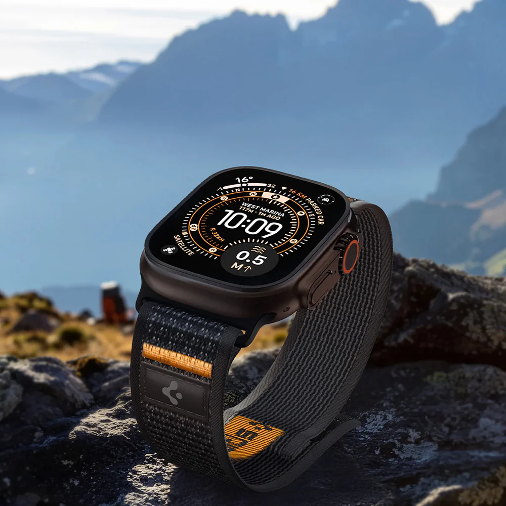 Armband für Apple Watch 49/46/45/44 mm, Spigen Athlex Air 2, Schwarz-Orange - Image 4